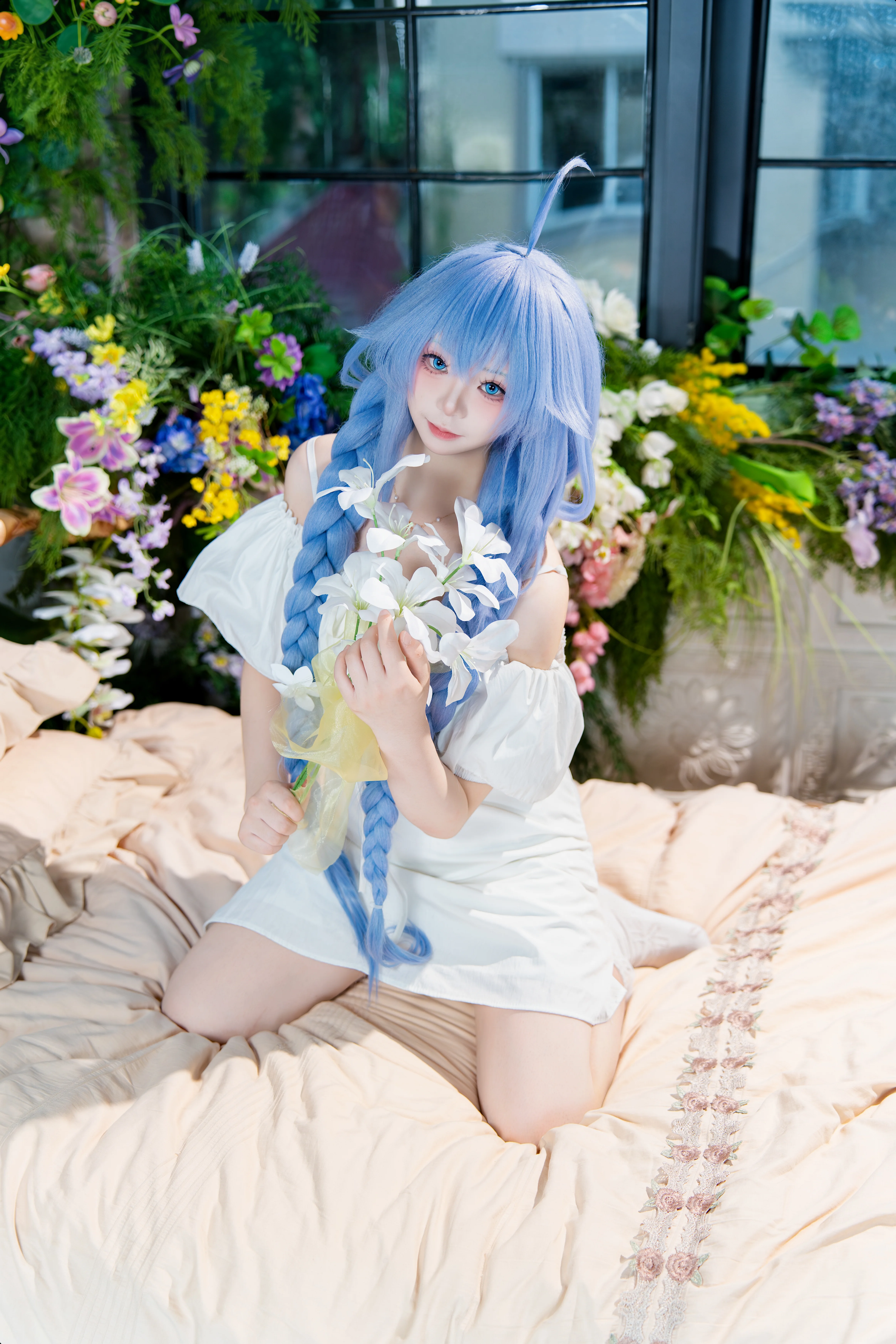 【洛琪希cos】无职转生，蓝发少女的晨间睡衣 - 第 1 张