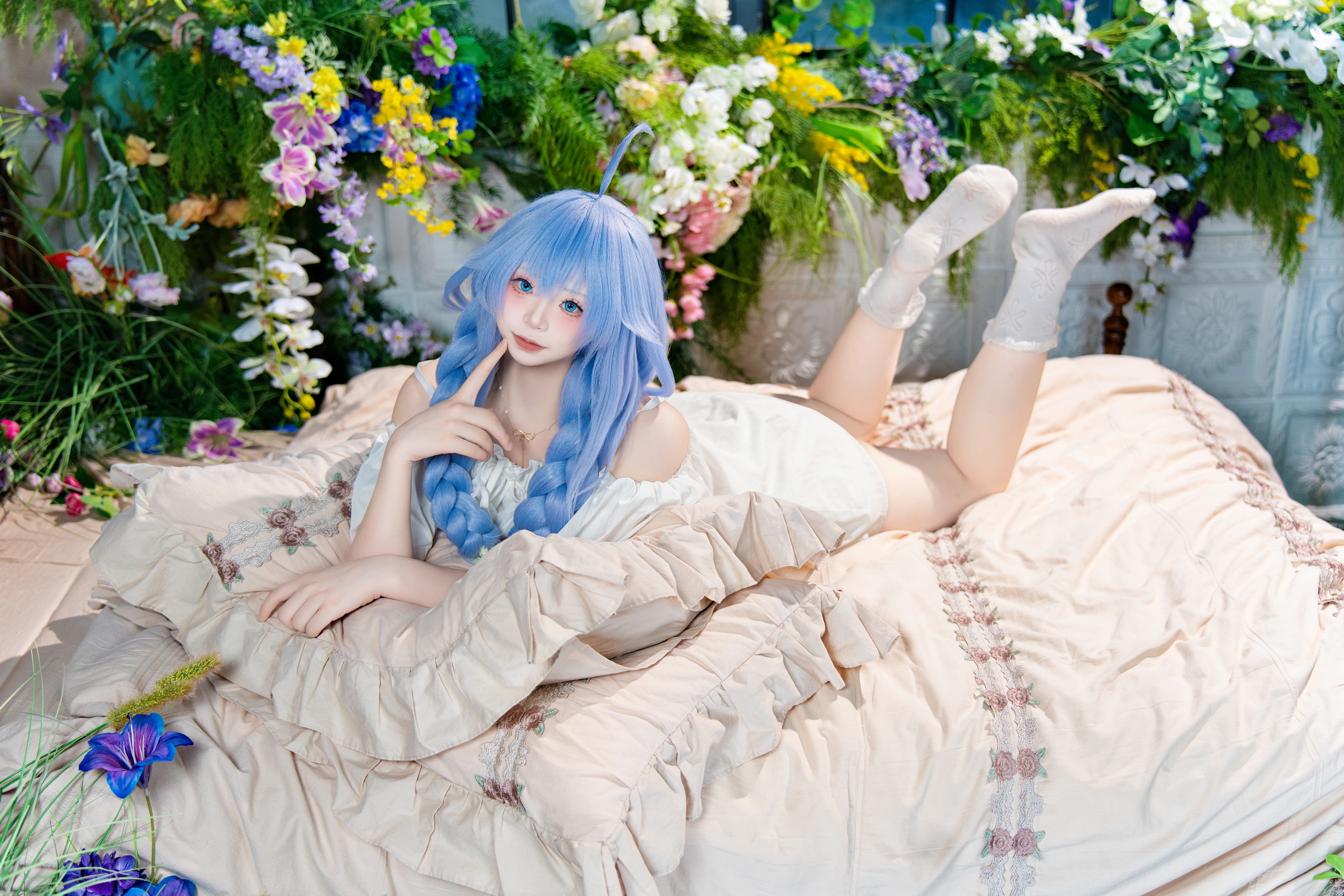 【洛琪希cos】无职转生，蓝发少女的晨间睡衣 - 第 2 张