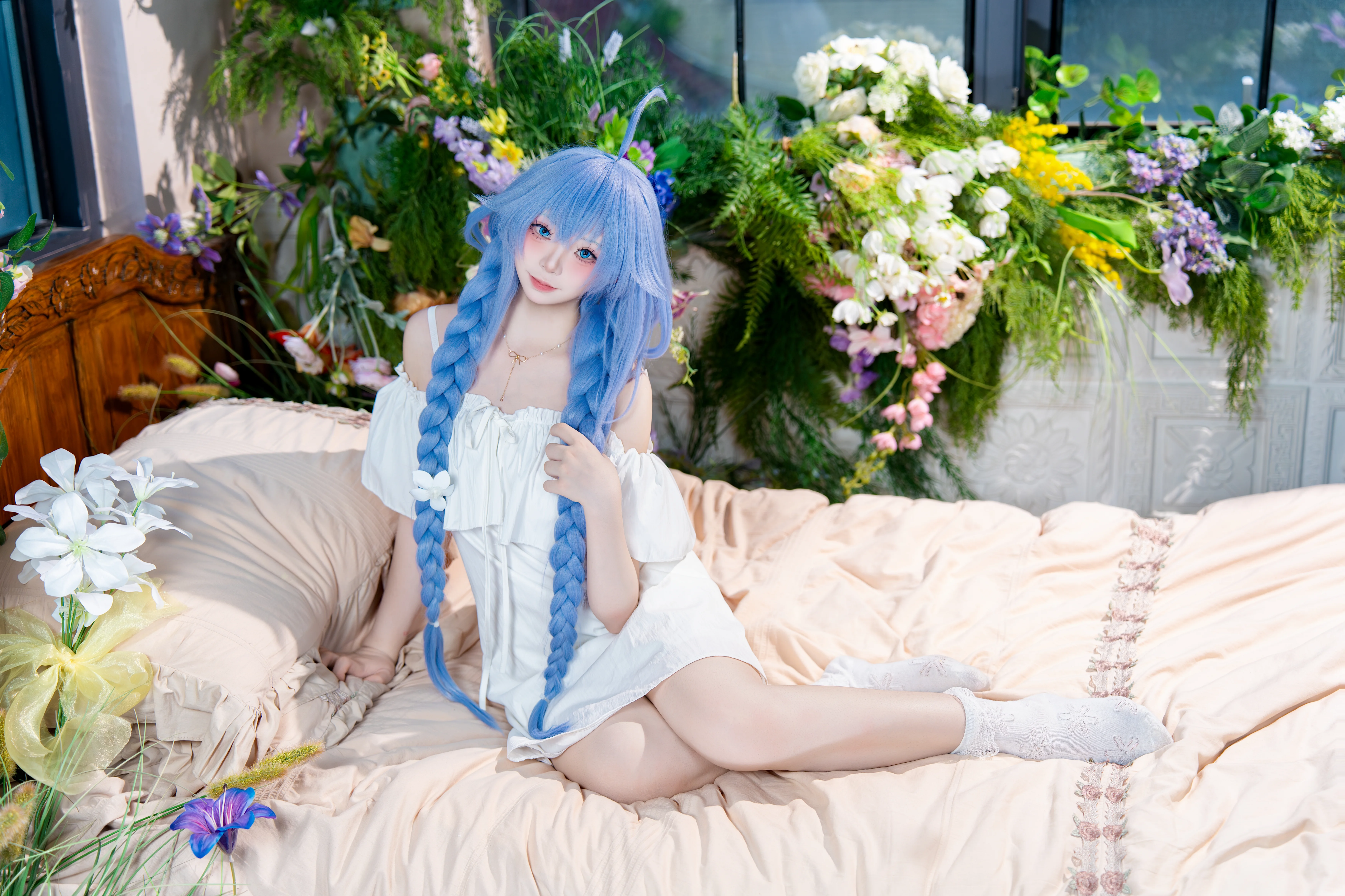 【洛琪希cos】无职转生，蓝发少女的晨间睡衣 - 第 3 张