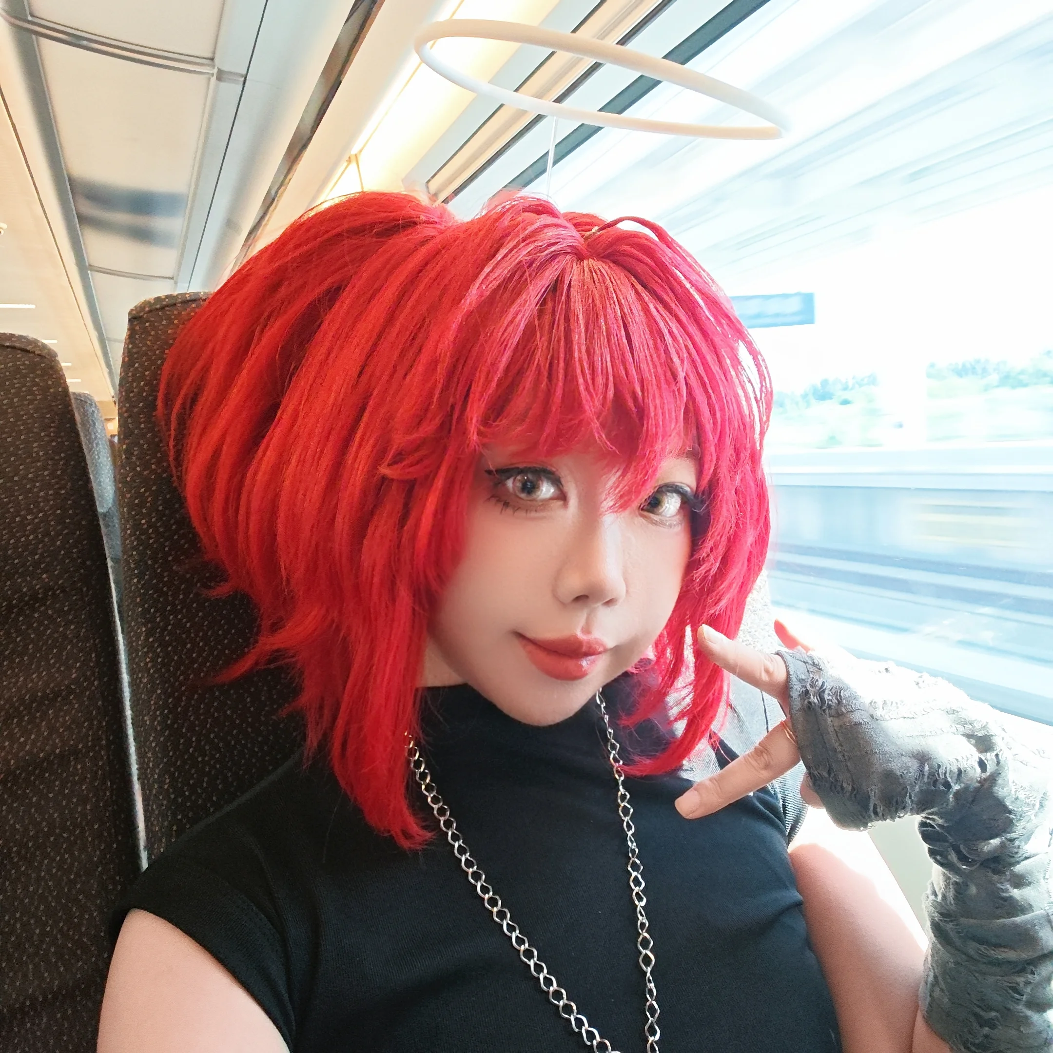 【新约能天使cos】高温魔都的高铁狂奔，红发与汗水的真实交战