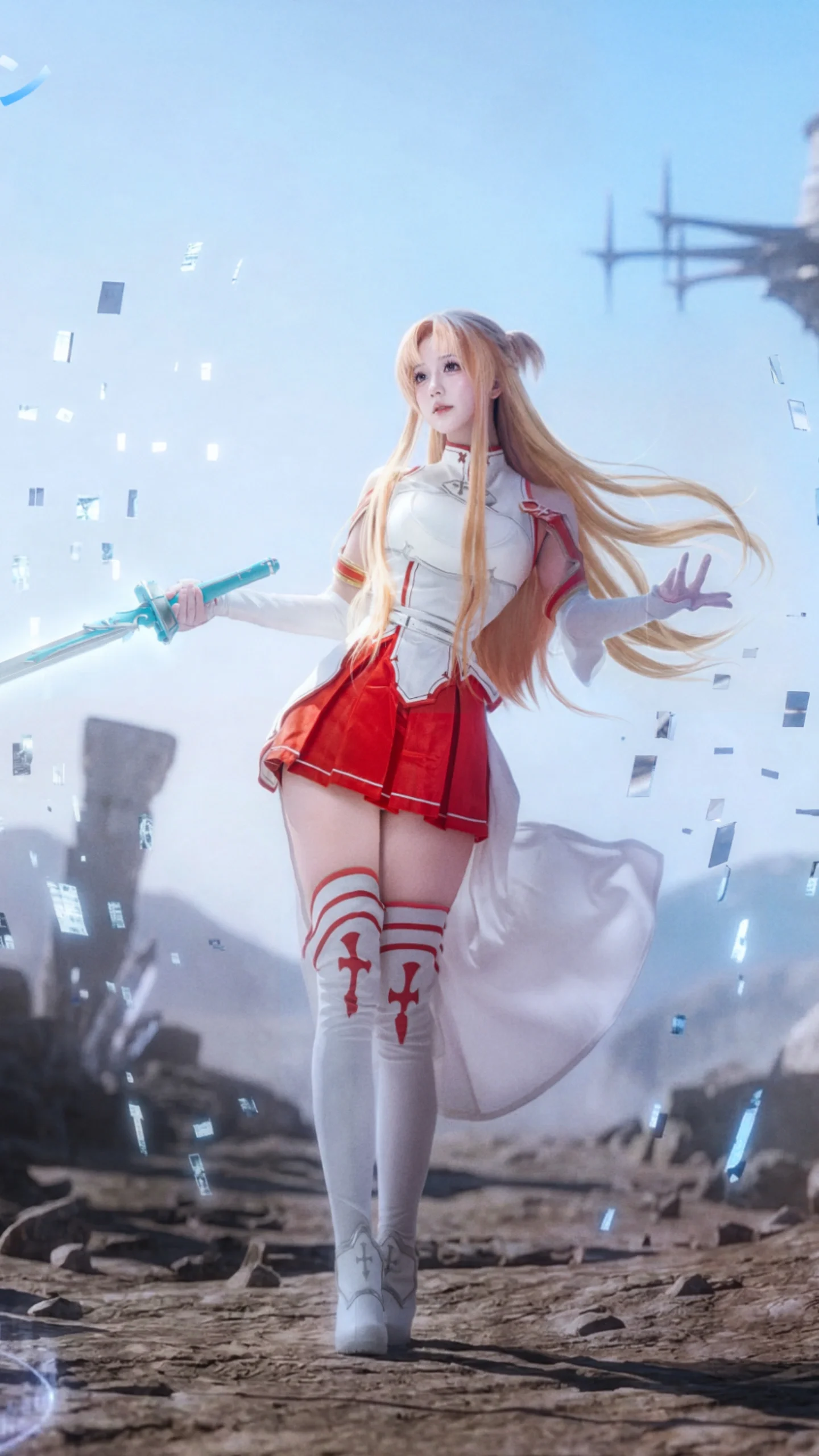 【亚丝娜cos】白棚拍摄加后期合成的战斗空间