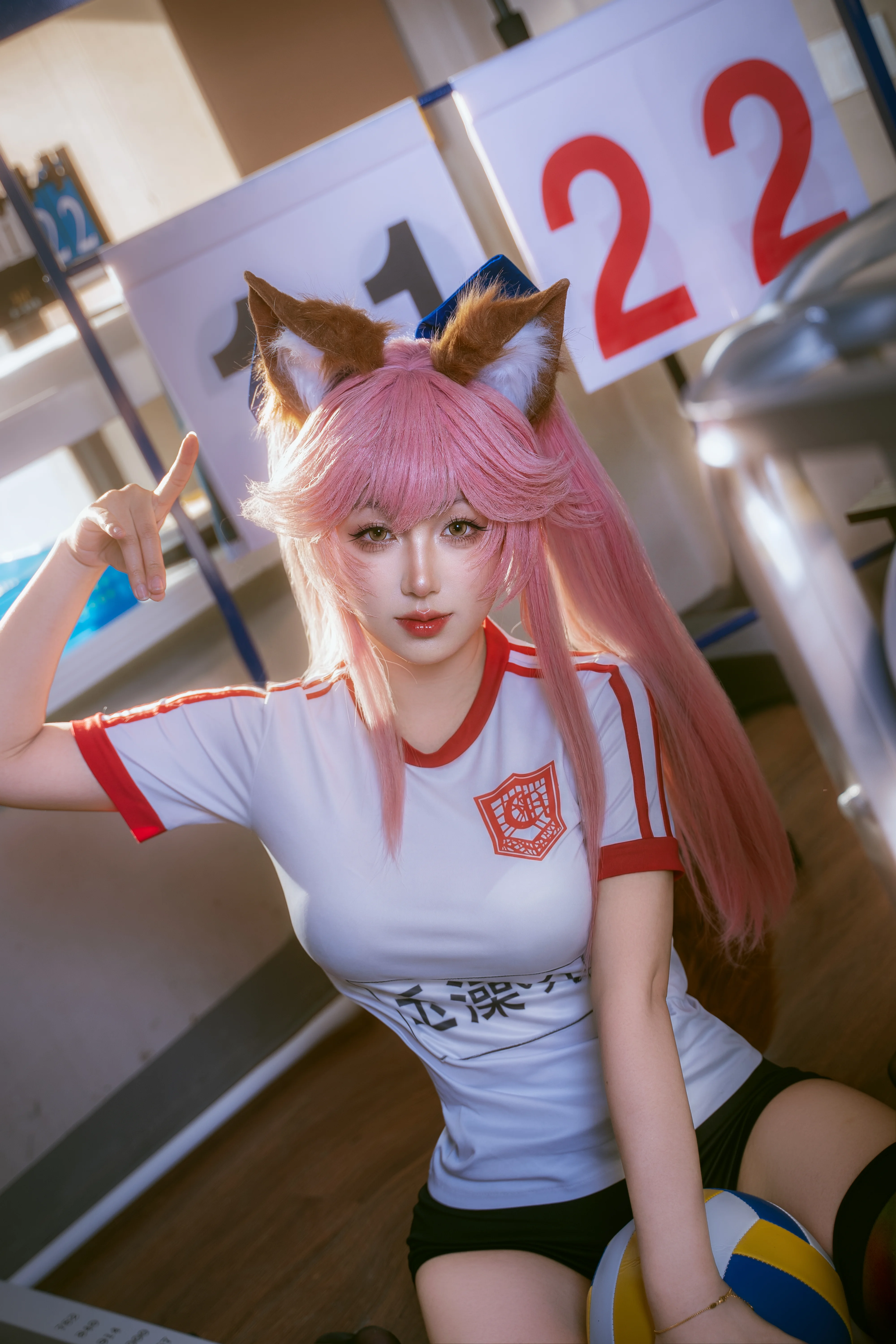 【Fate/Grand Order玉藻前cos】体育馆里的排球练习生