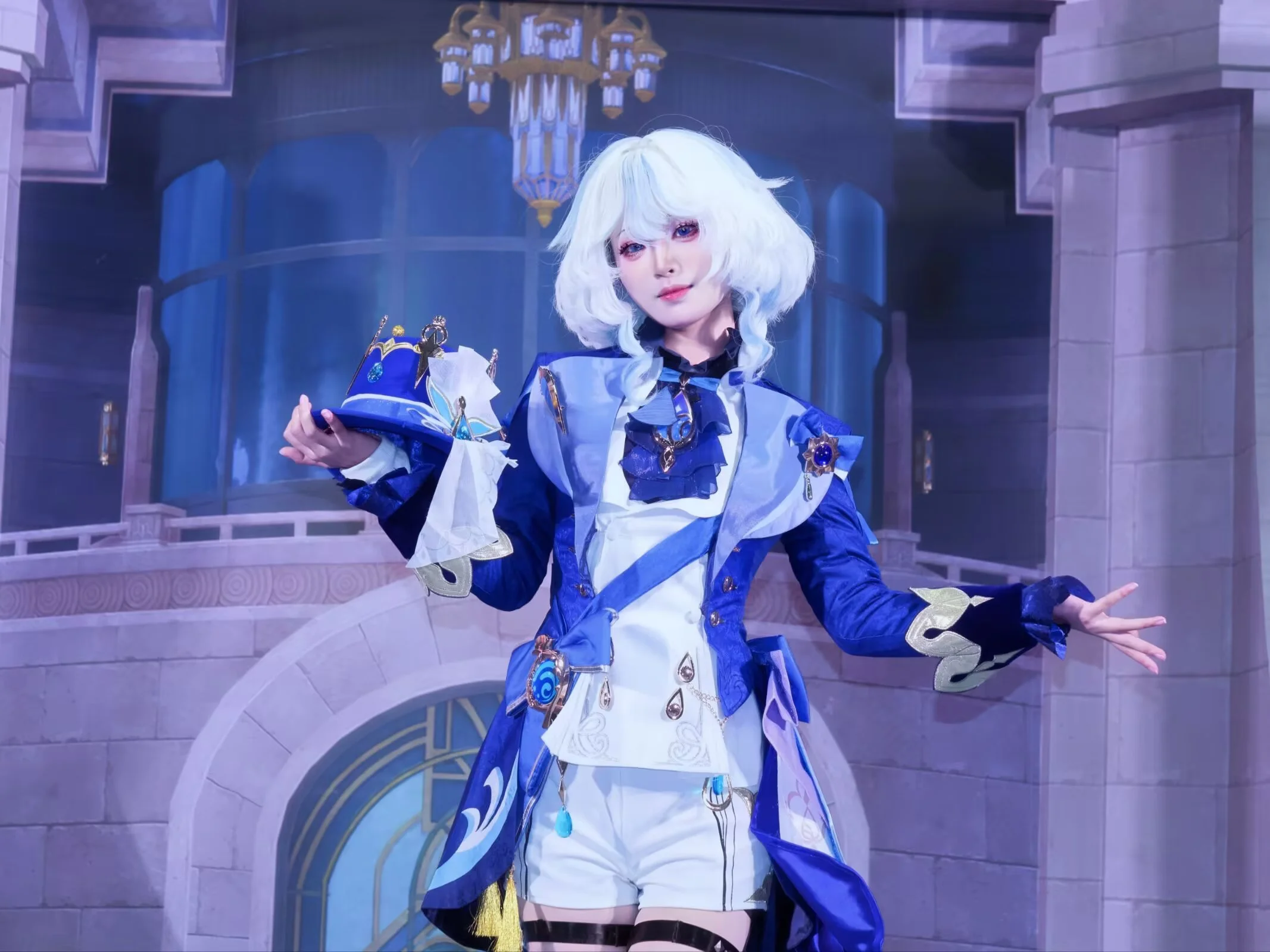 漫展上的蓝白系cosplay，这套服装的细节真的花了太多心思 - 第 5 张