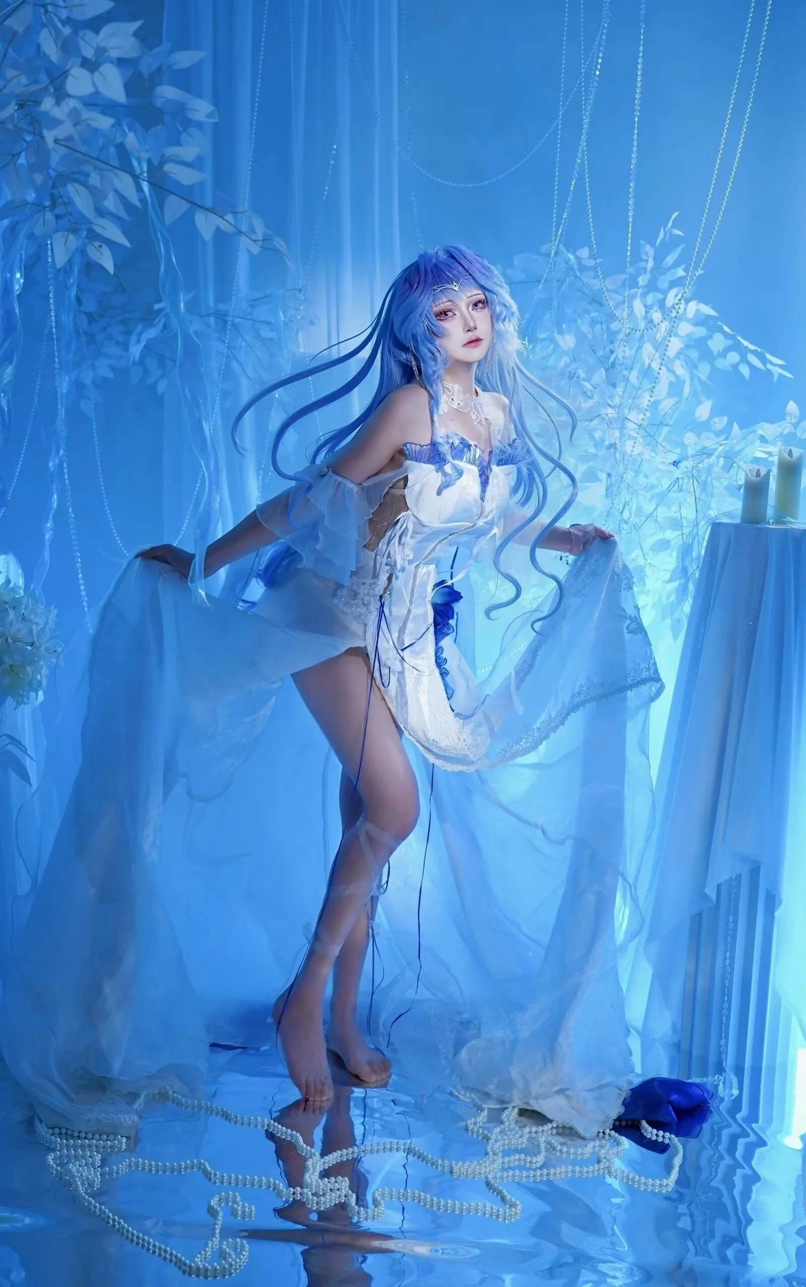 【甘雨cos】原神：蓝白轻纱里的冷海光影 - 第 1 张