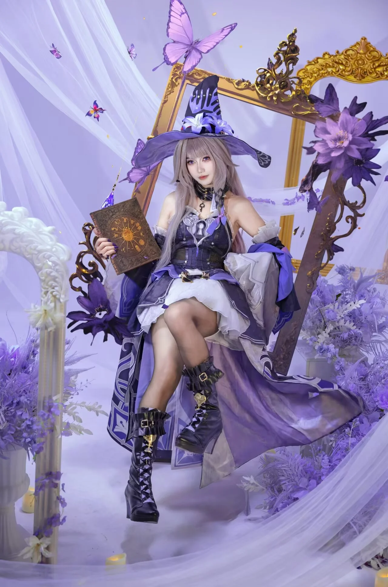 【菲谢尔cos】原神断罪皇女的梦幻摄影与魔法书一角 - 第 1 张