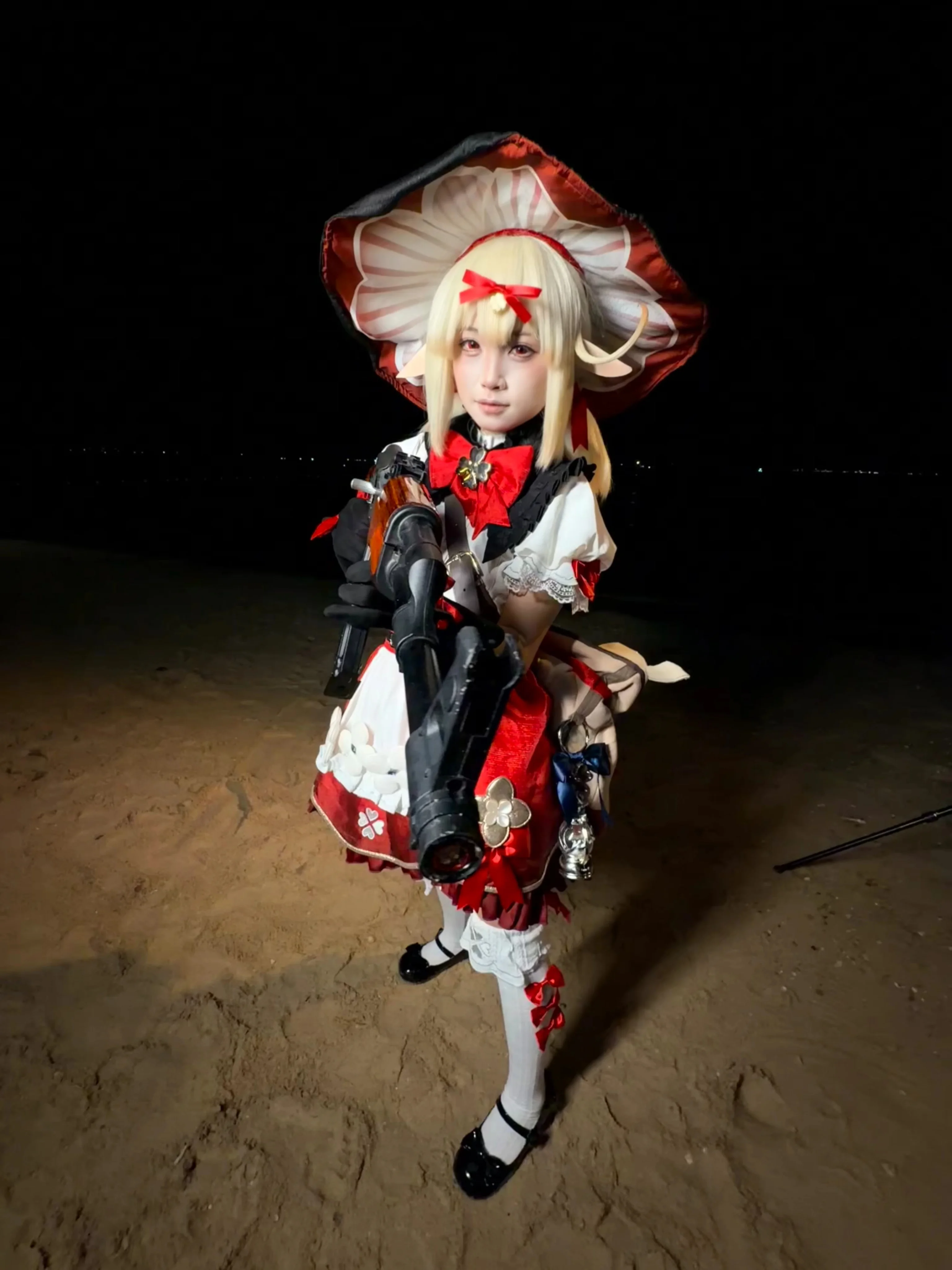 【可莉cos】西风骑士团火花骑士，夜间沙滩突袭