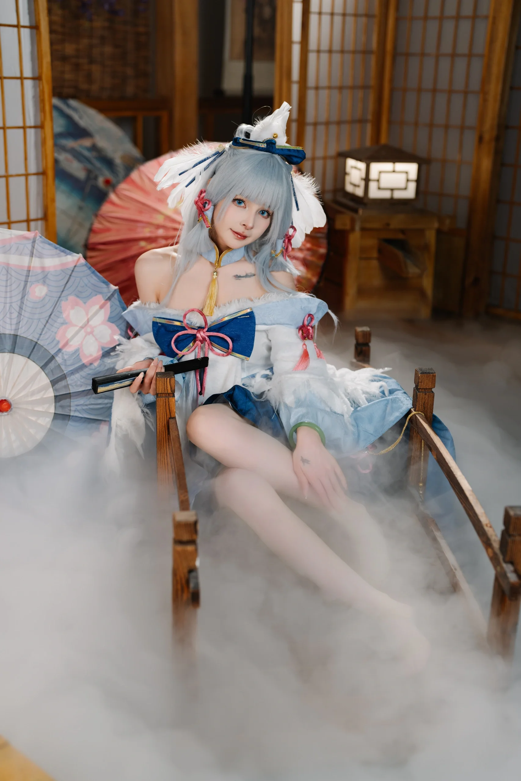 【神里綾華 コスプレ】白鷺桜華、雪霧に包まれた稲妻の景色 - 2 枚目