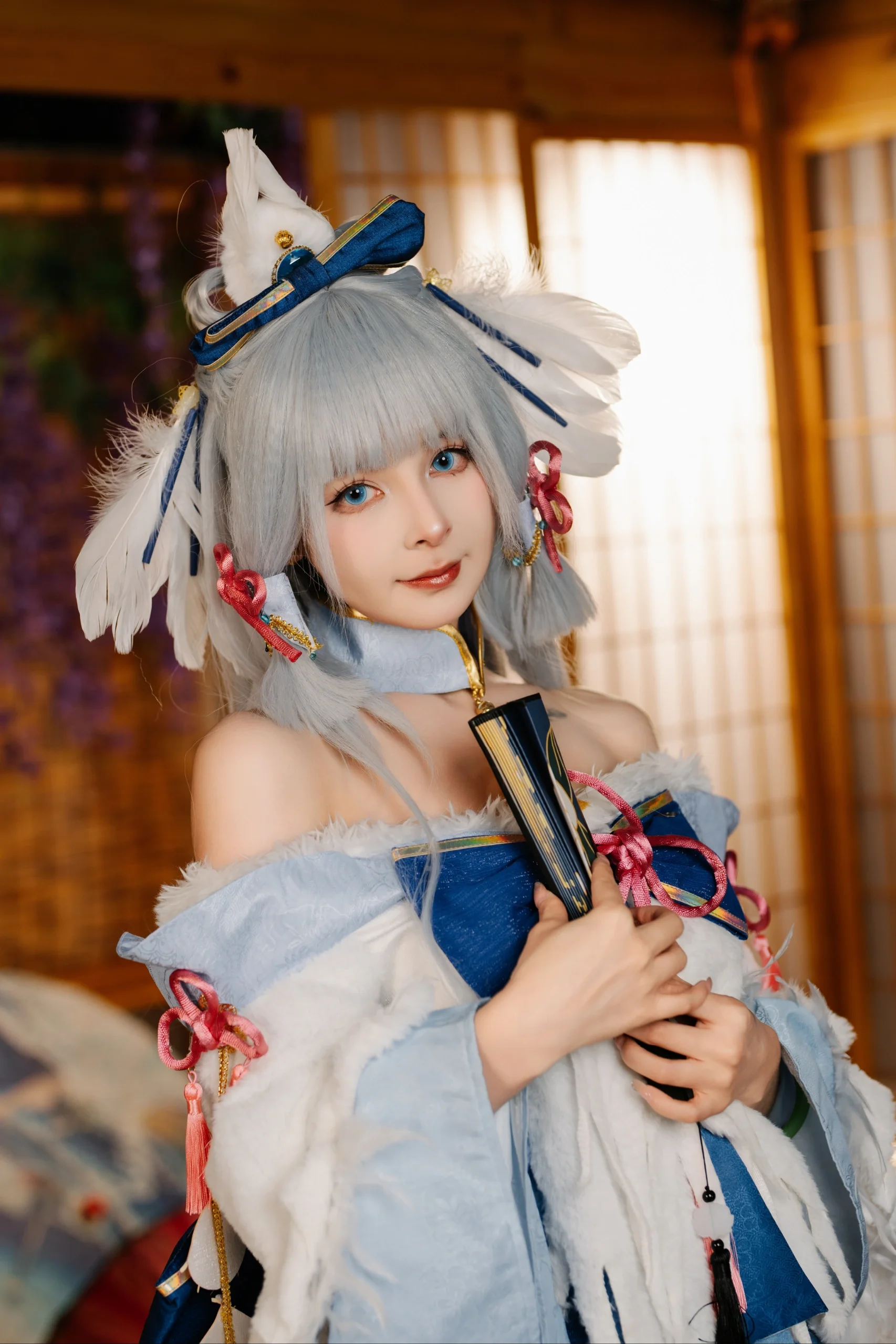 【神里綾華 コスプレ】白鷺桜華、雪霧に包まれた稲妻の景色 - 3 枚目