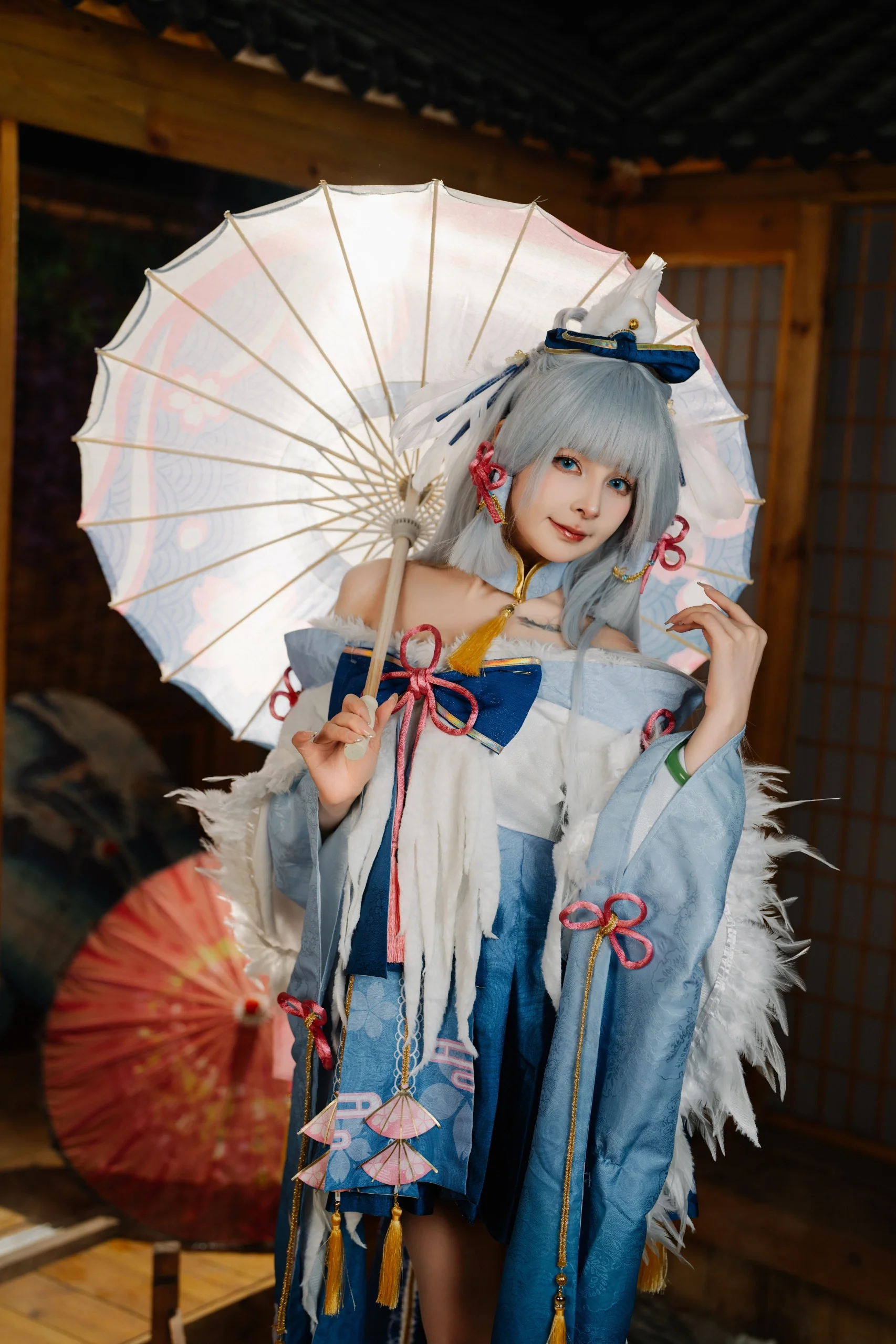 【神里绫华cos】白鹭樱华，置身于雪雾中的稻妻景色