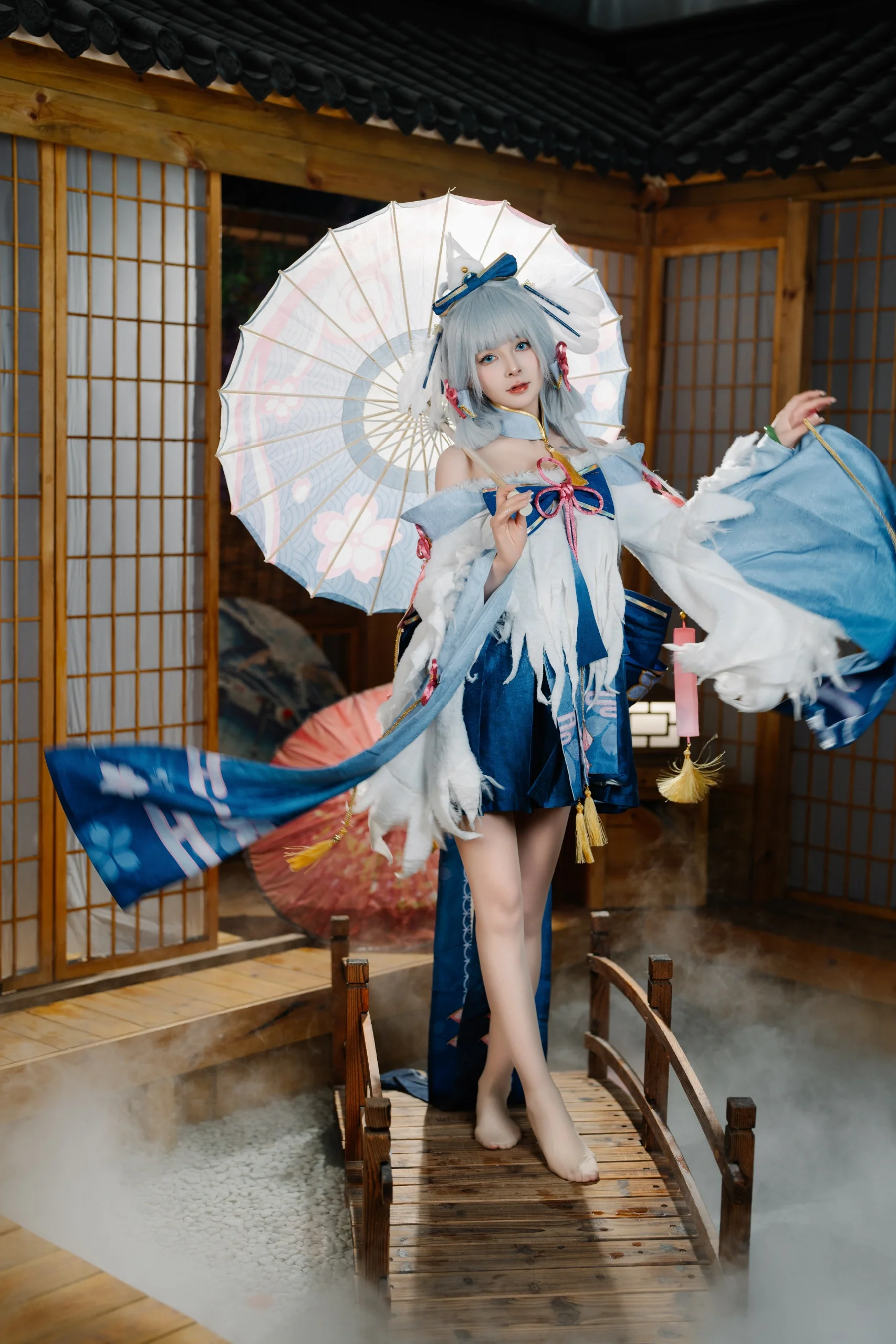 【神里綾華 コスプレ】白鷺桜華、雪霧に包まれた稲妻の景色 - 5 枚目