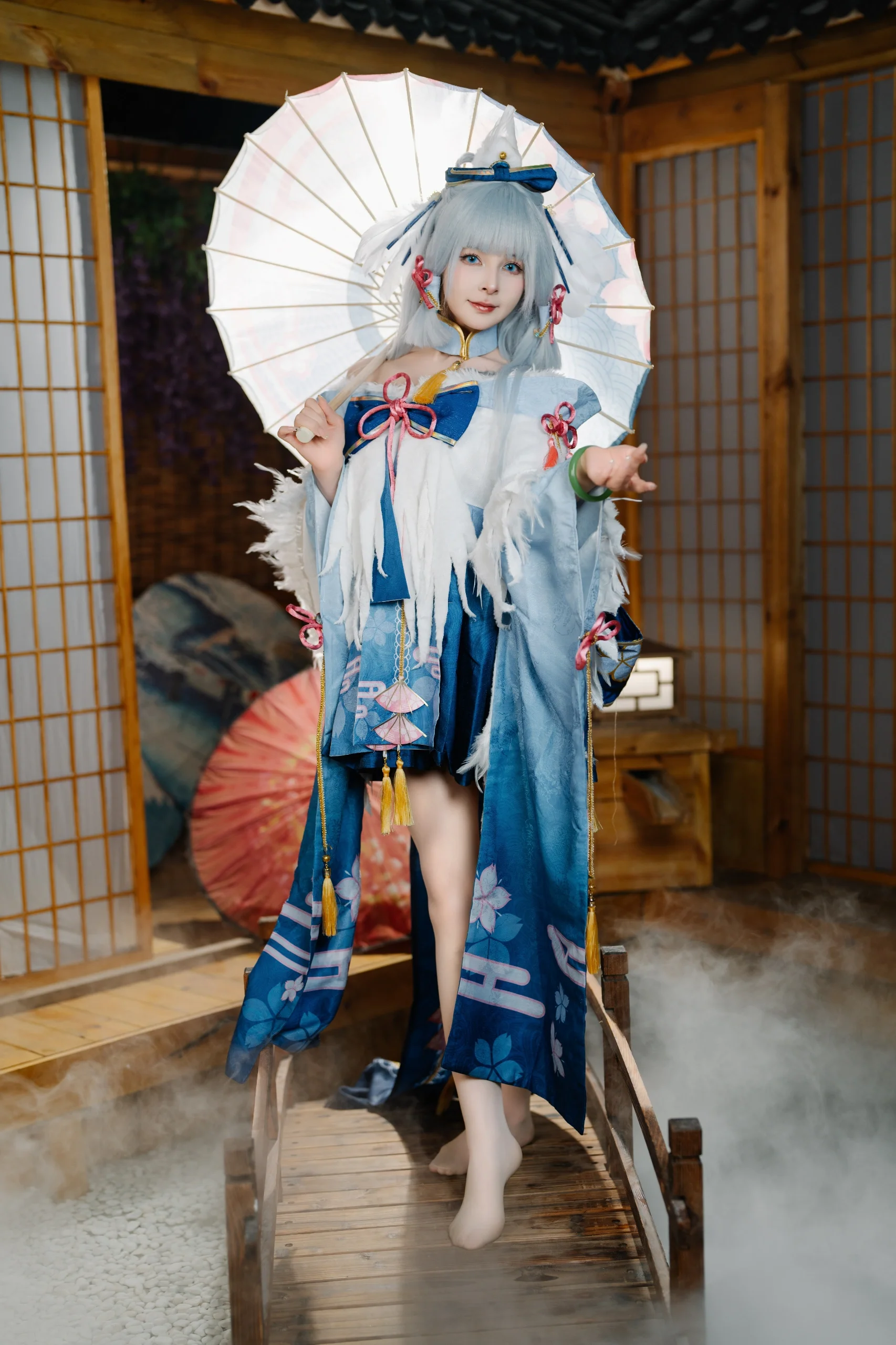 【神里綾華 コスプレ】白鷺桜華、雪霧に包まれた稲妻の景色 - 6 枚目