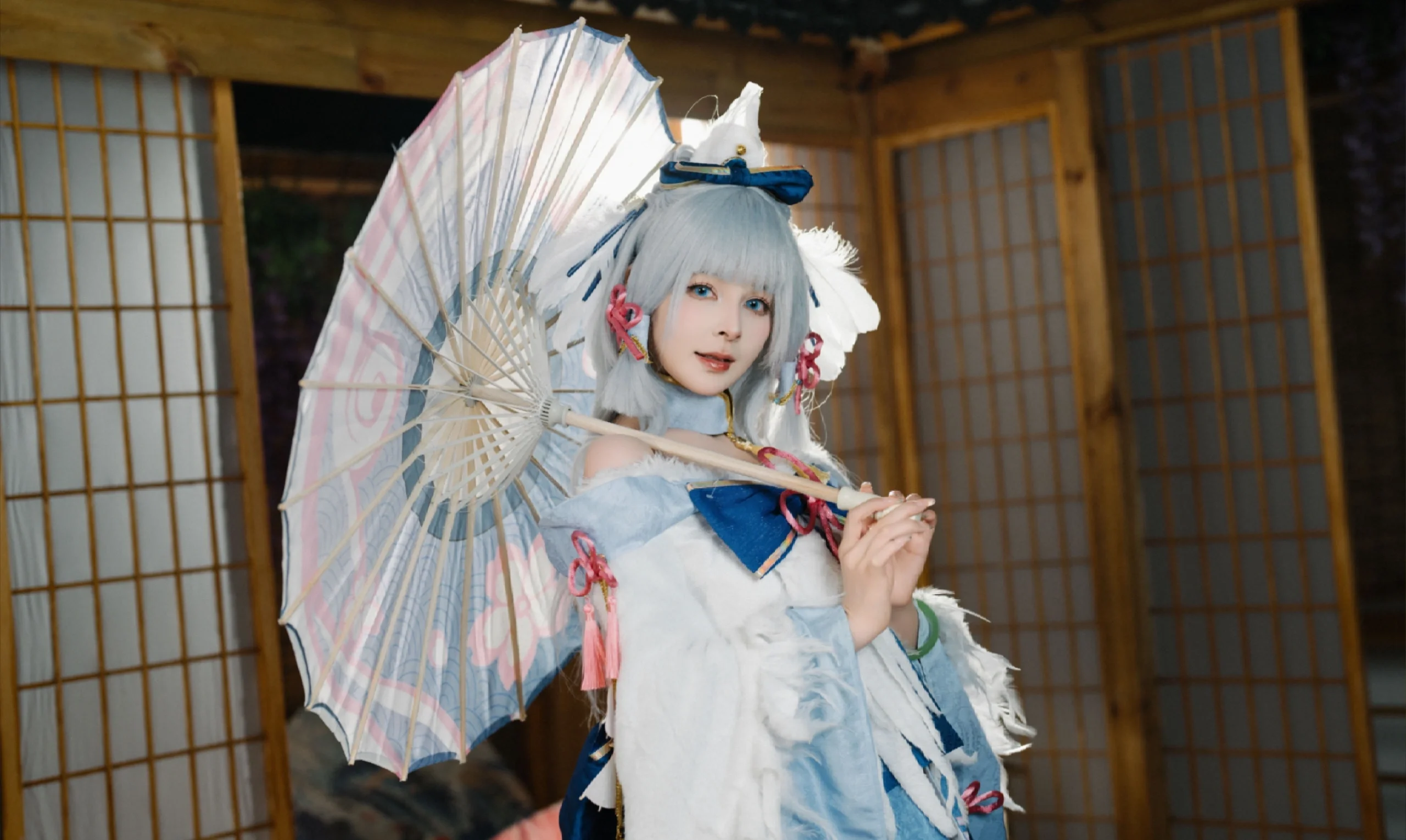 【神里綾華 コスプレ】白鷺桜華、雪霧に包まれた稲妻の景色 - 7 枚目