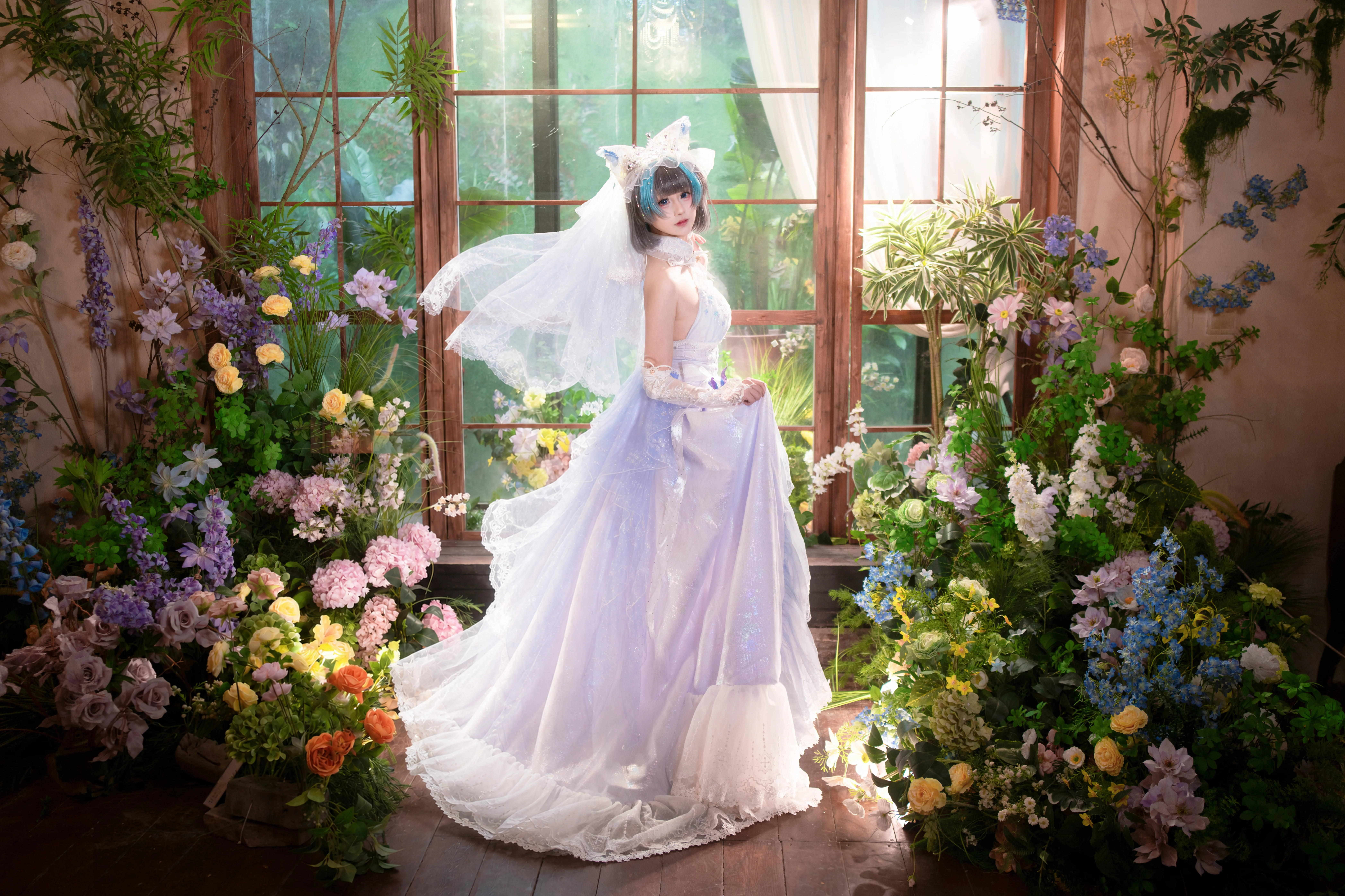 【柴郡cos】碧蓝航线誓约花嫁，逆光下的梦幻回眸 - 第 2 张