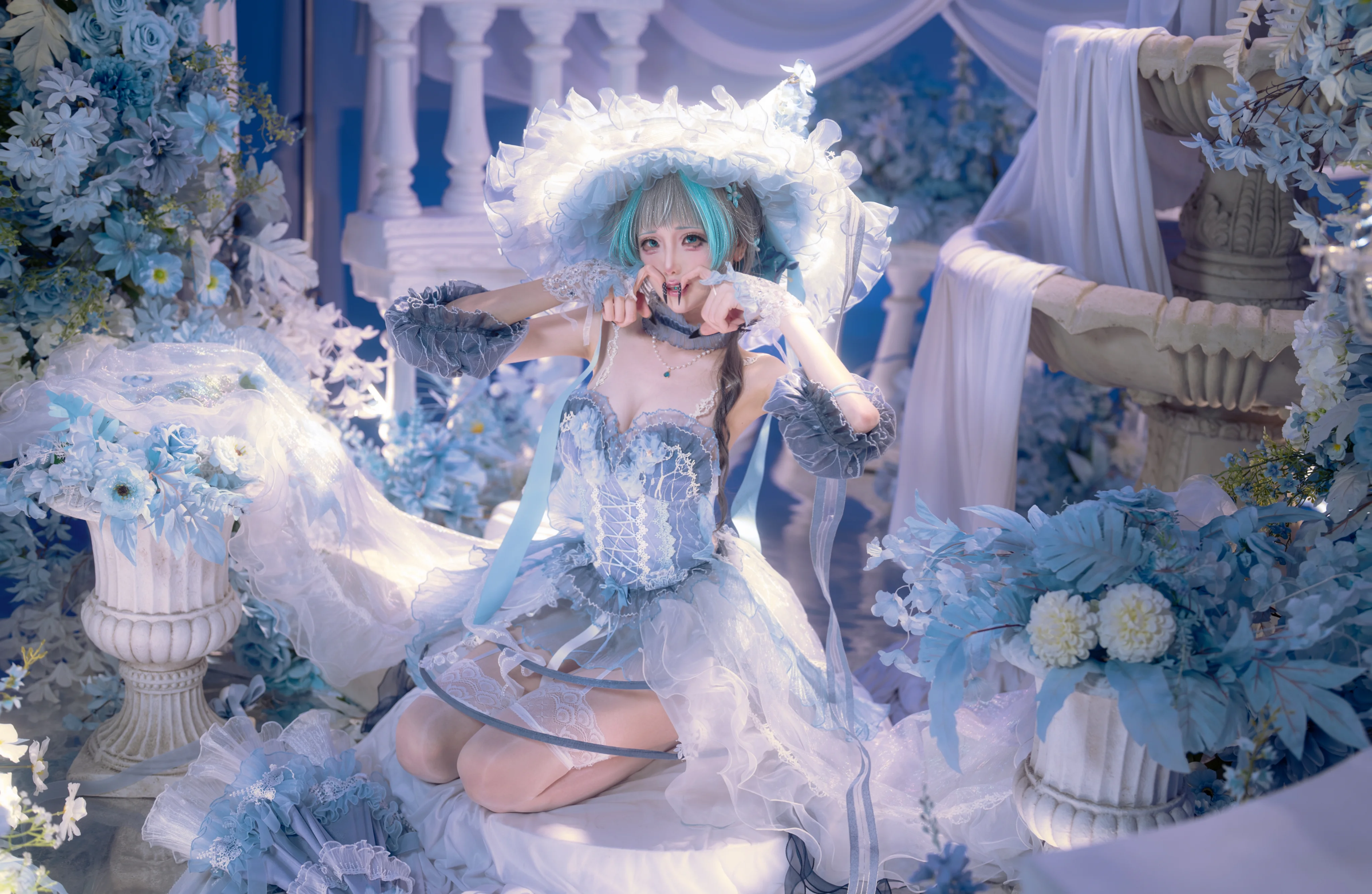 【柴郡cos】碧蓝航线柴郡废稿造型的蓝白梦幻演绎 - 第 5 张