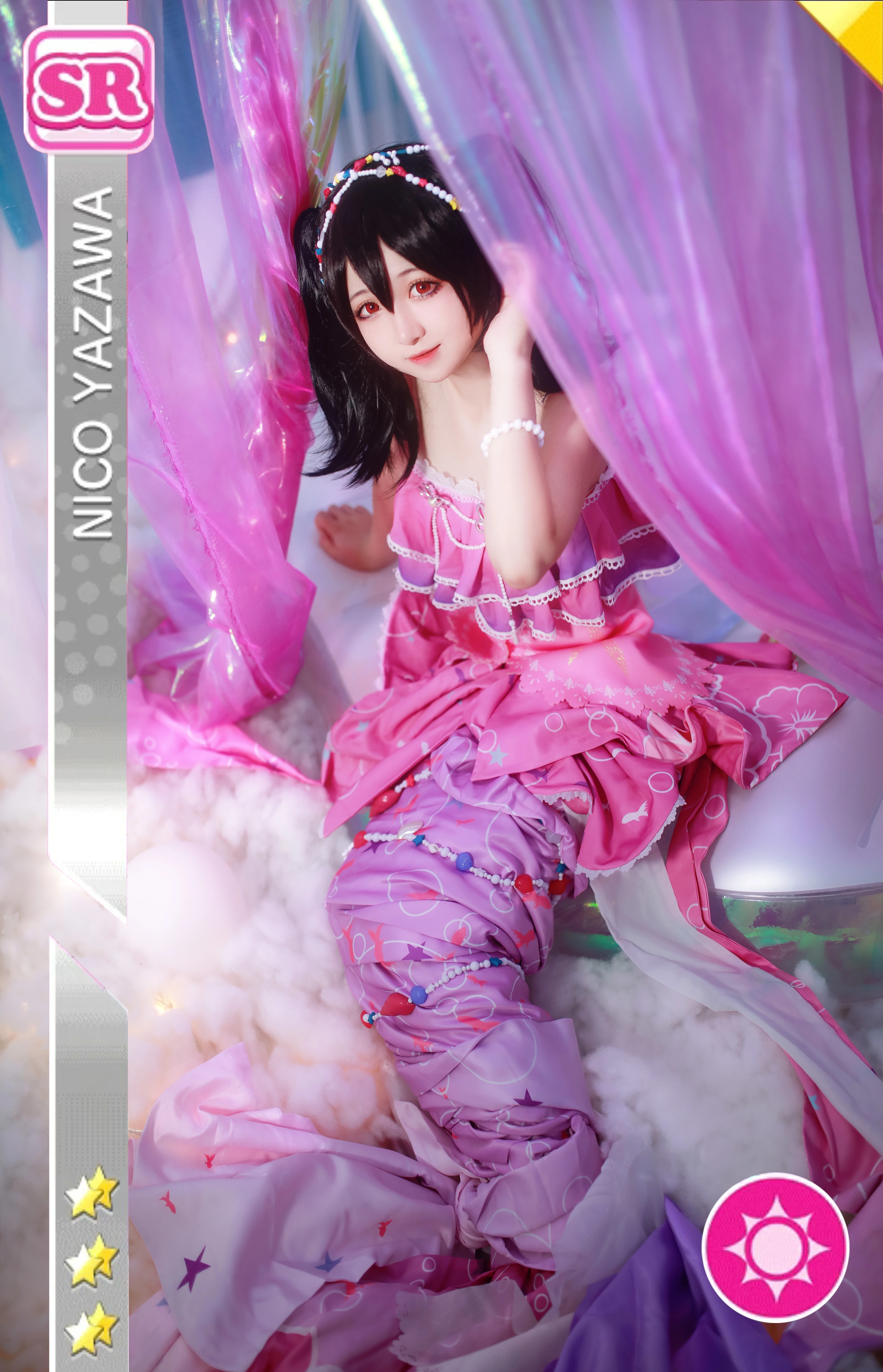 【矢泽妮可cos】Lovelive缪斯人鱼觉醒，梦幻纱幔下的星光偶像 - 第 2 张