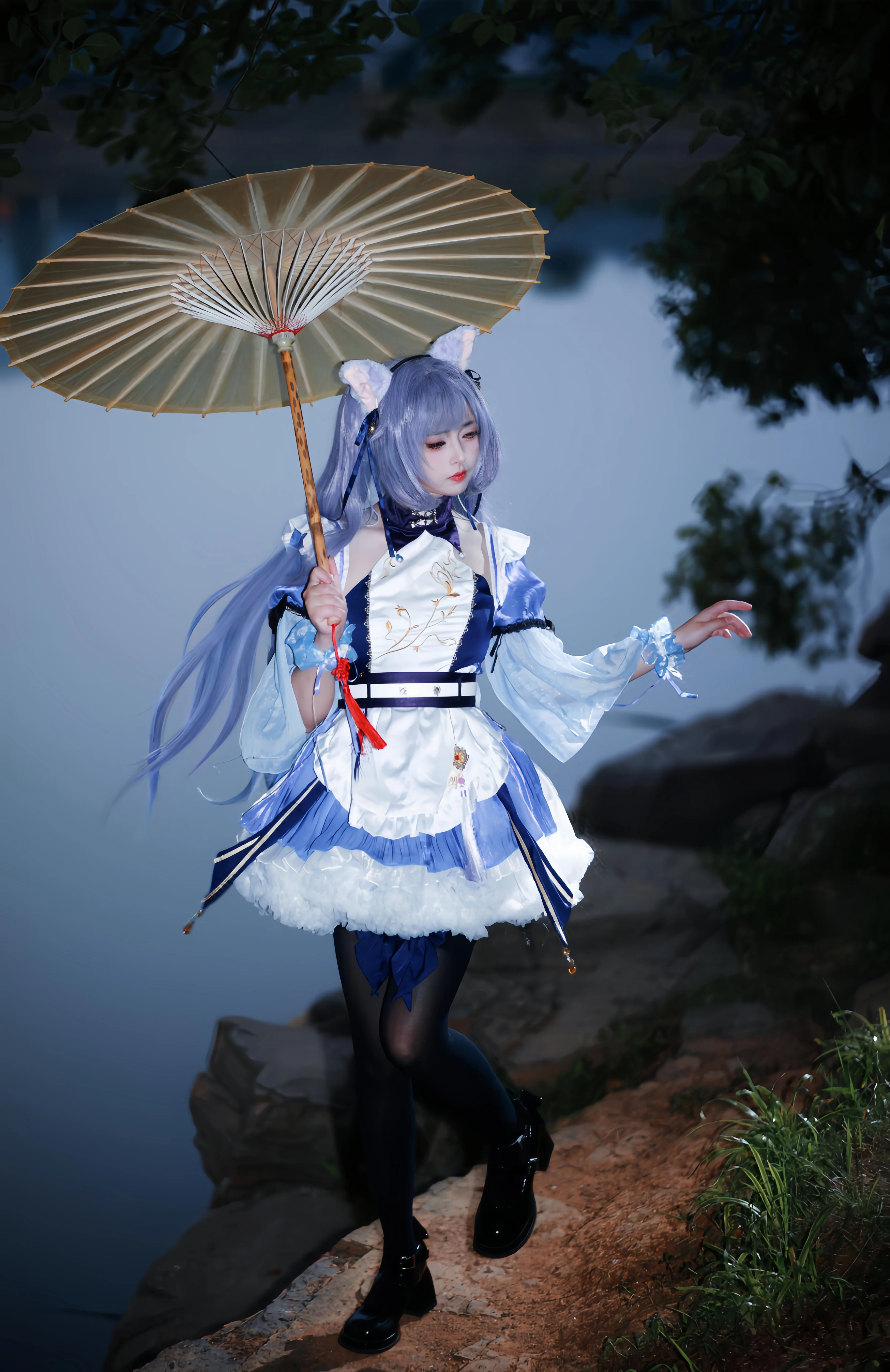 【刻晴cos】提瓦特的紫电，定格在湖畔的静谧时刻 - 第 2 张