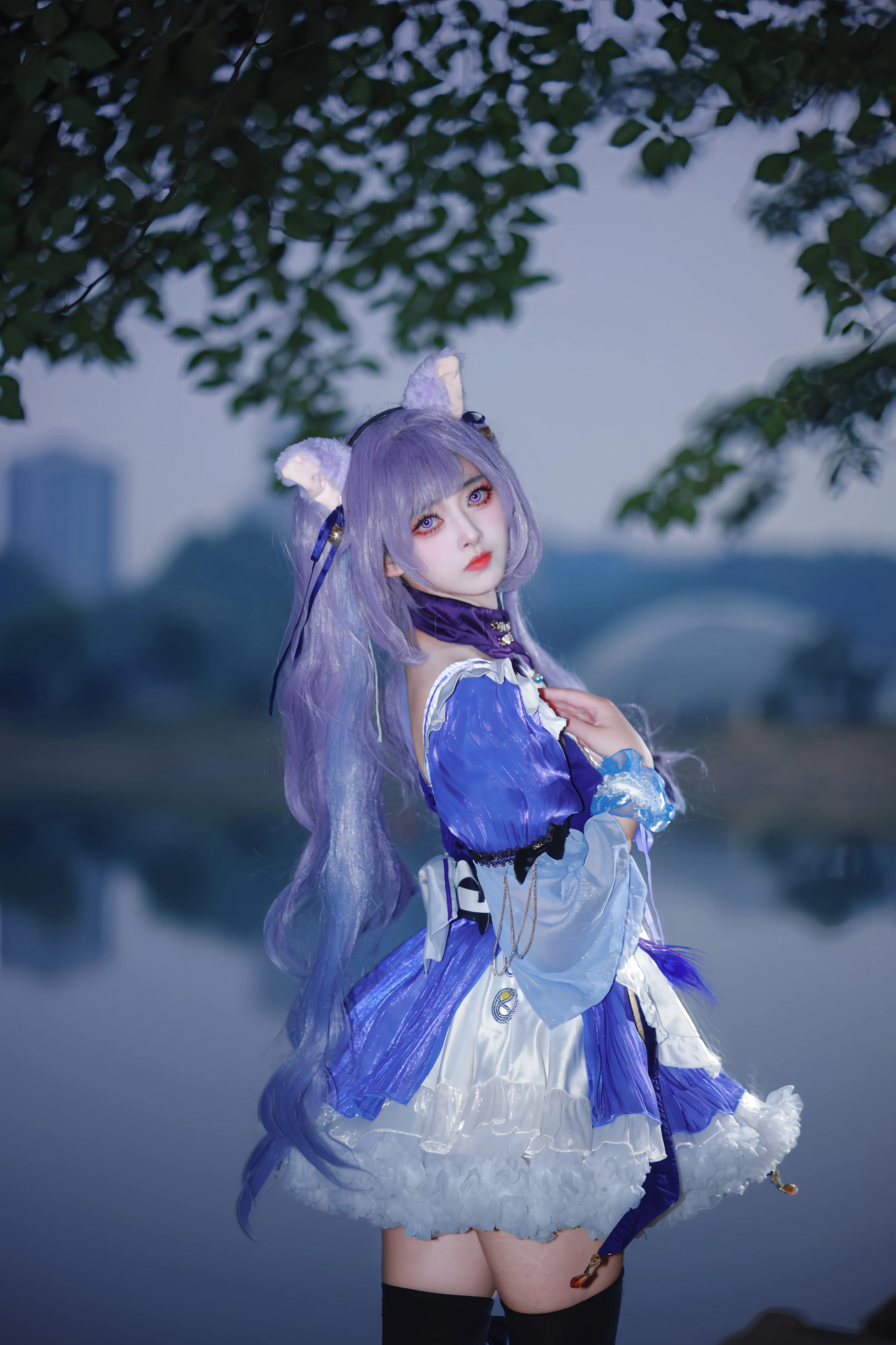 【刻晴cos】提瓦特的紫电，定格在湖畔的静谧时刻 - 第 3 张