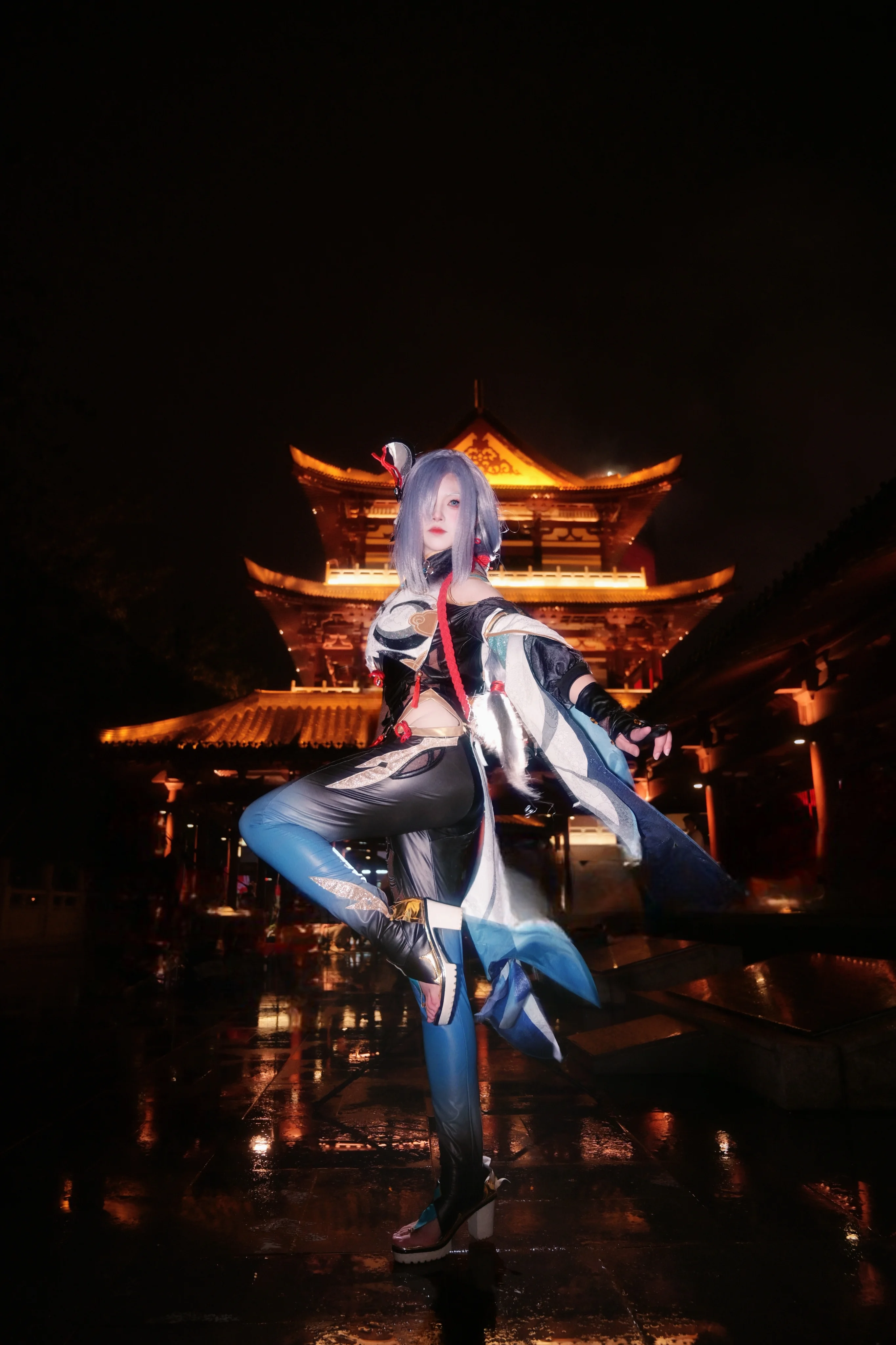【申鹤cos】夜游古建，寒冰与红绳的侠客风 - 第 2 张