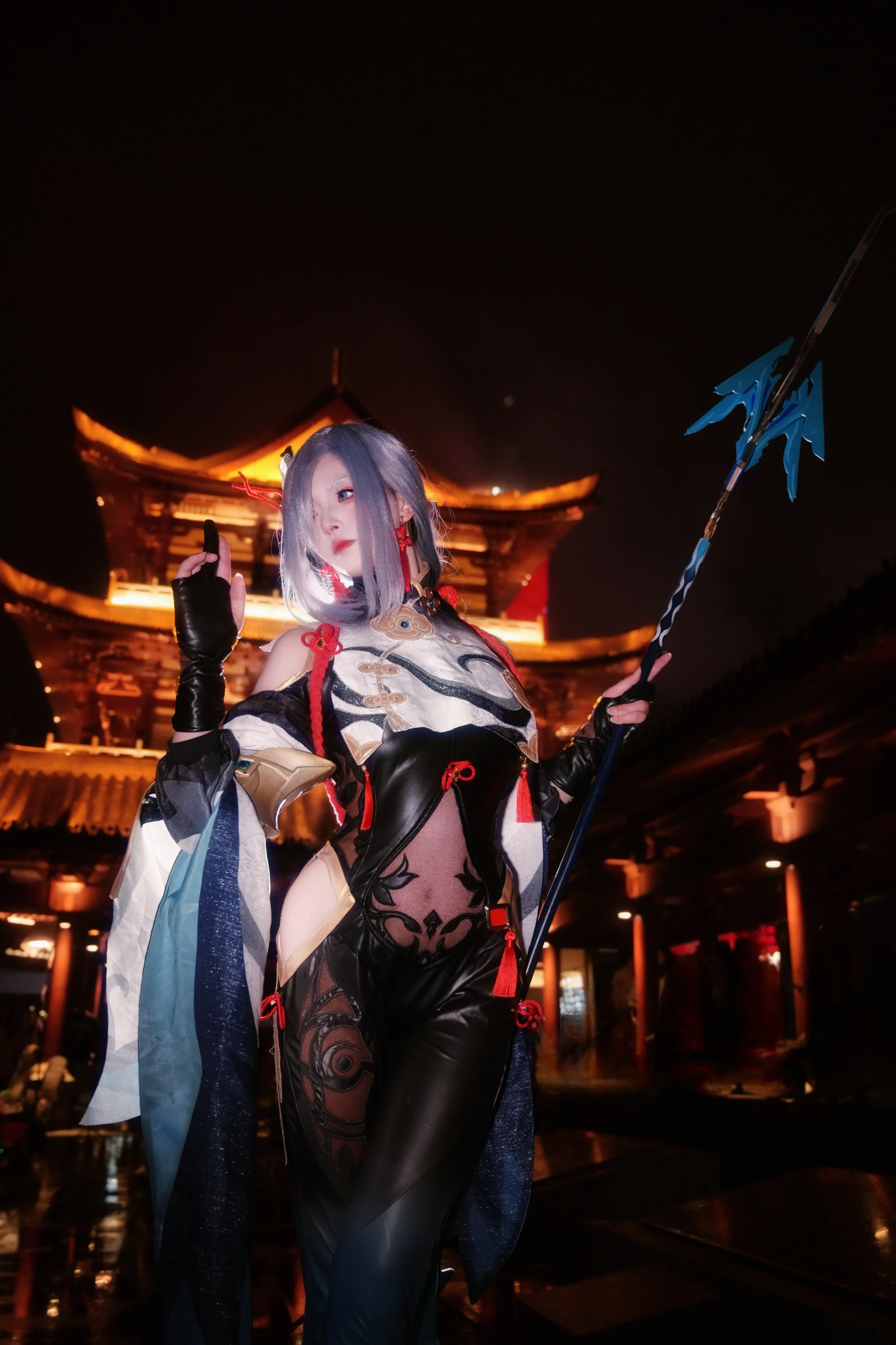【申鹤cos】夜游古建，寒冰与红绳的侠客风