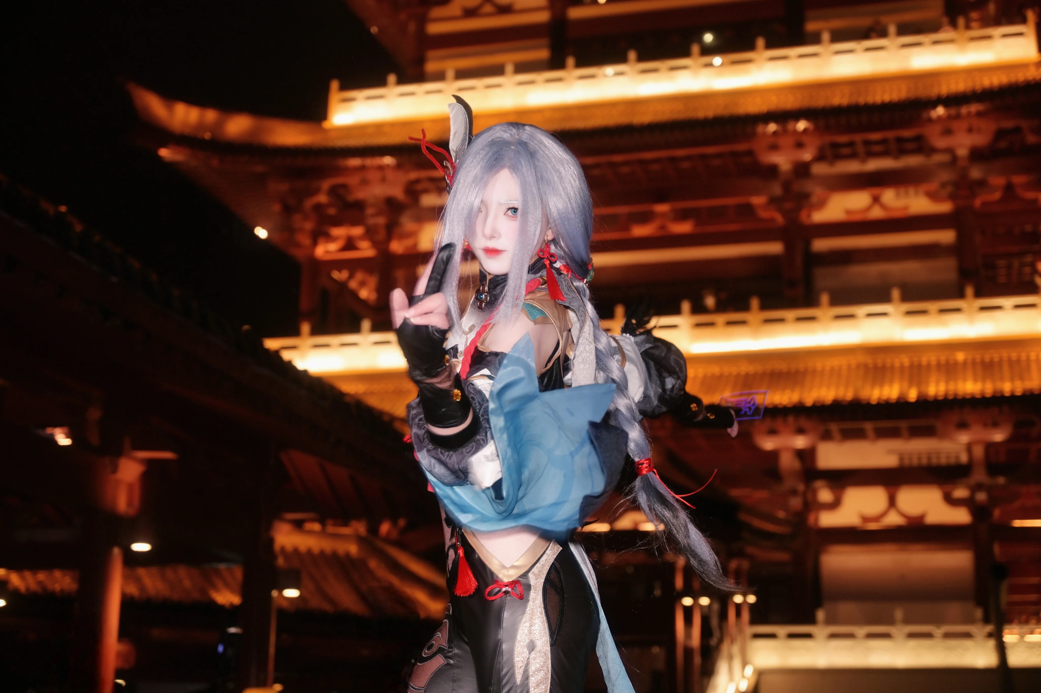 【申鹤cos】夜游古建，寒冰与红绳的侠客风 - 第 4 张