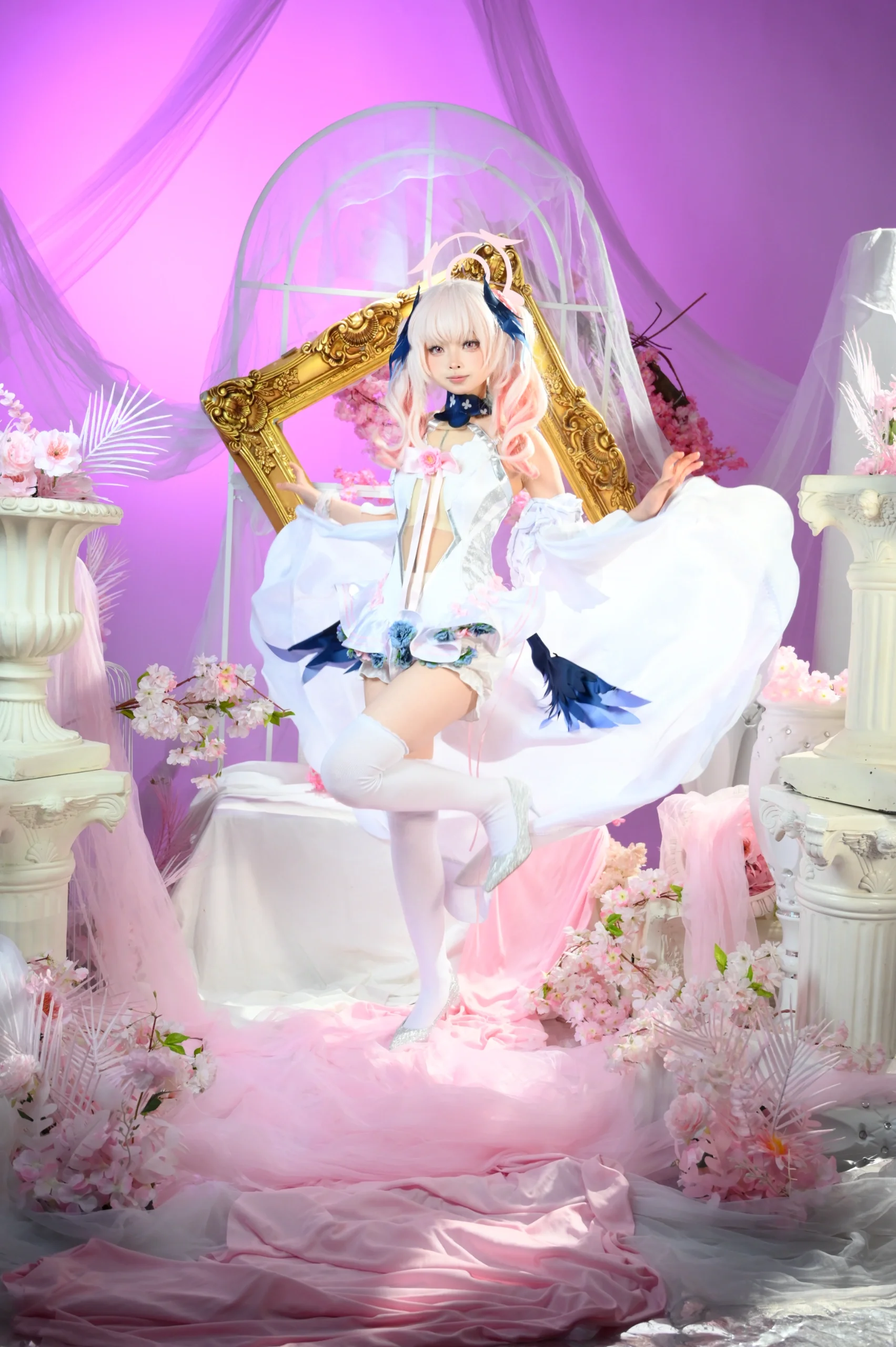 【下江小春cos】蔚蓝档案的花嫁，与对象一起完成的梦幻布景 - 第 1 张