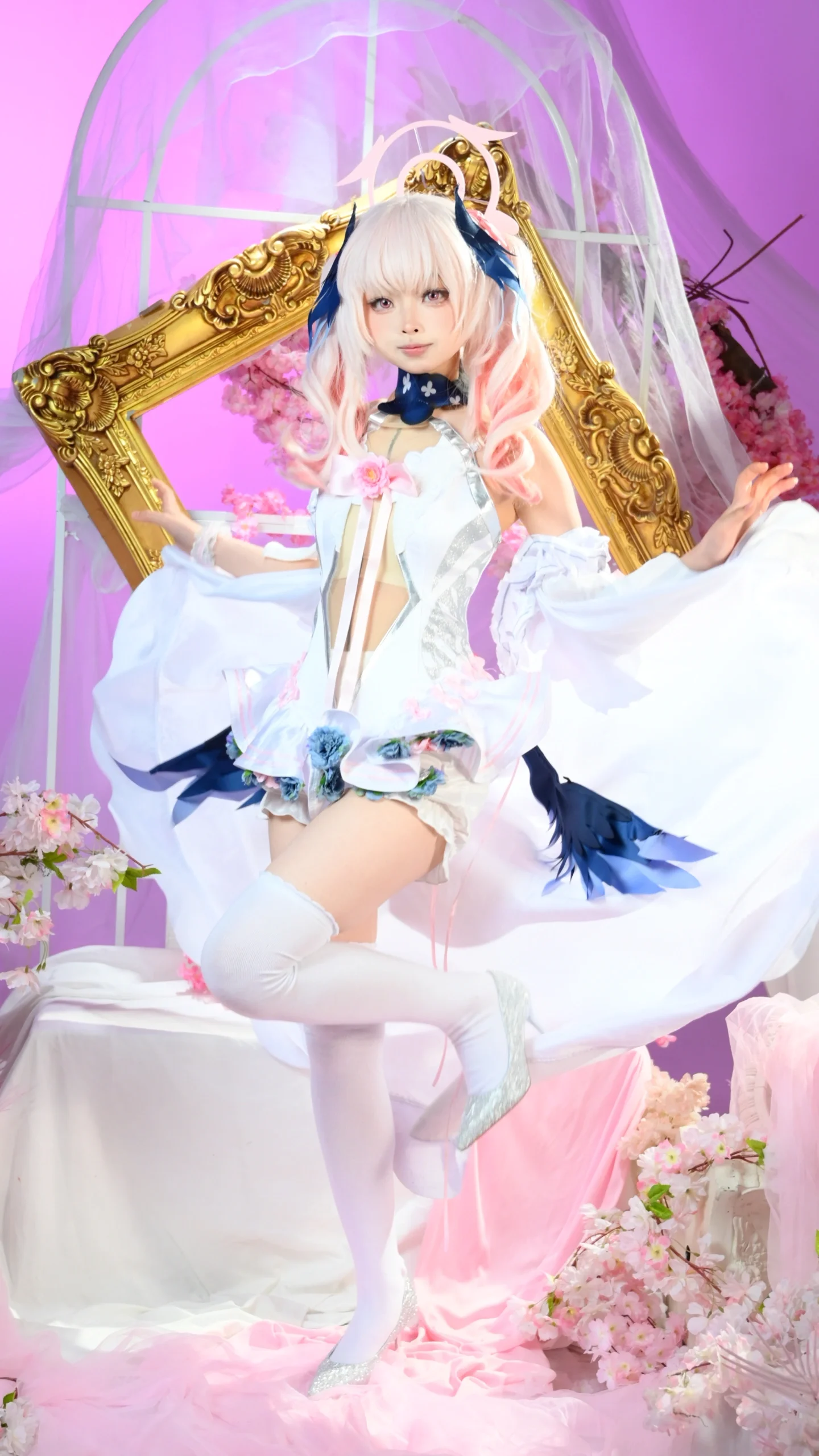 【下江小春cos】蔚蓝档案的花嫁，与对象一起完成的梦幻布景 - 第 2 张