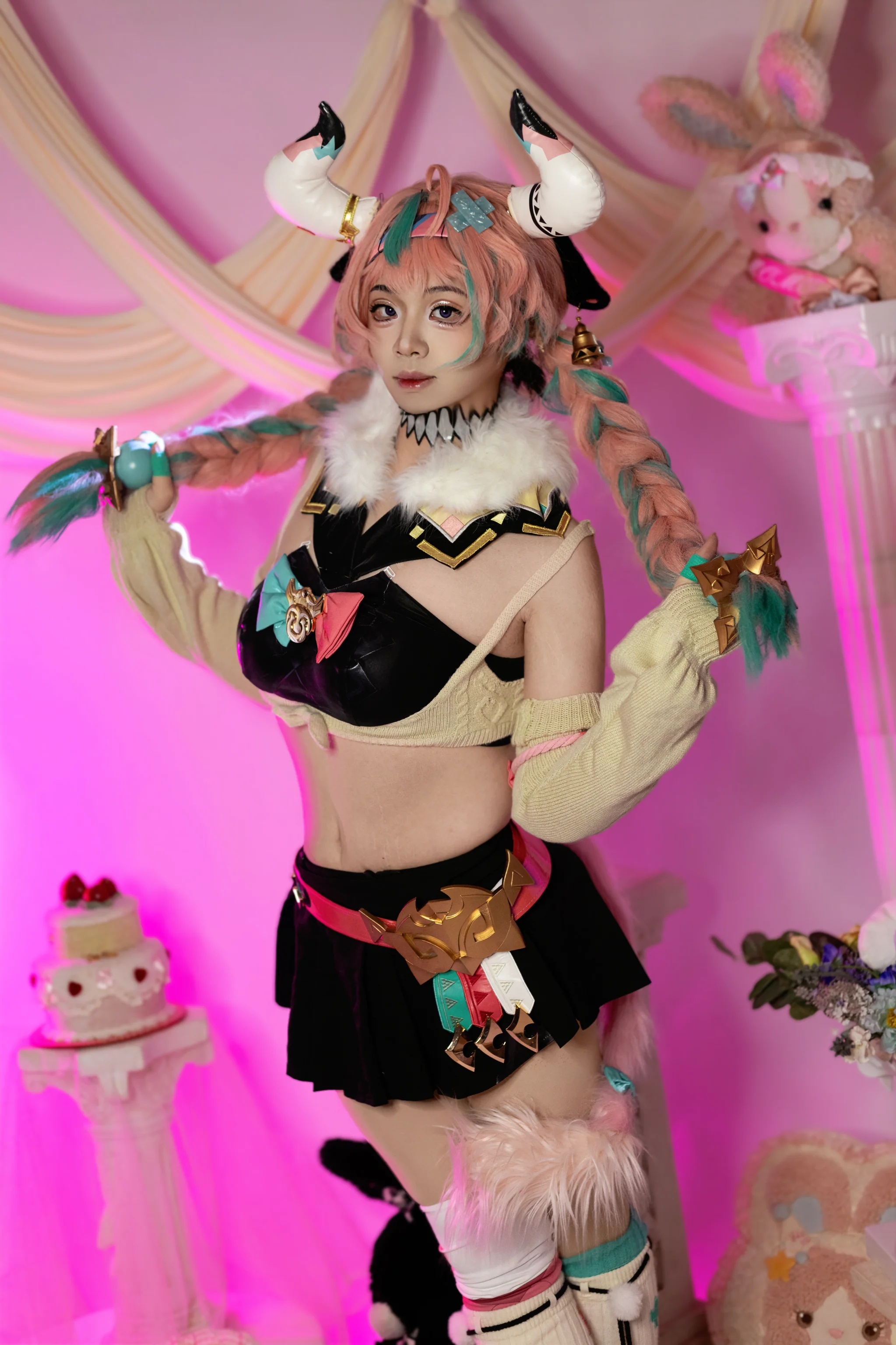 【瓦雷莎cos】原神纳塔夜行诗，粉色梦幻里的小小犄角
