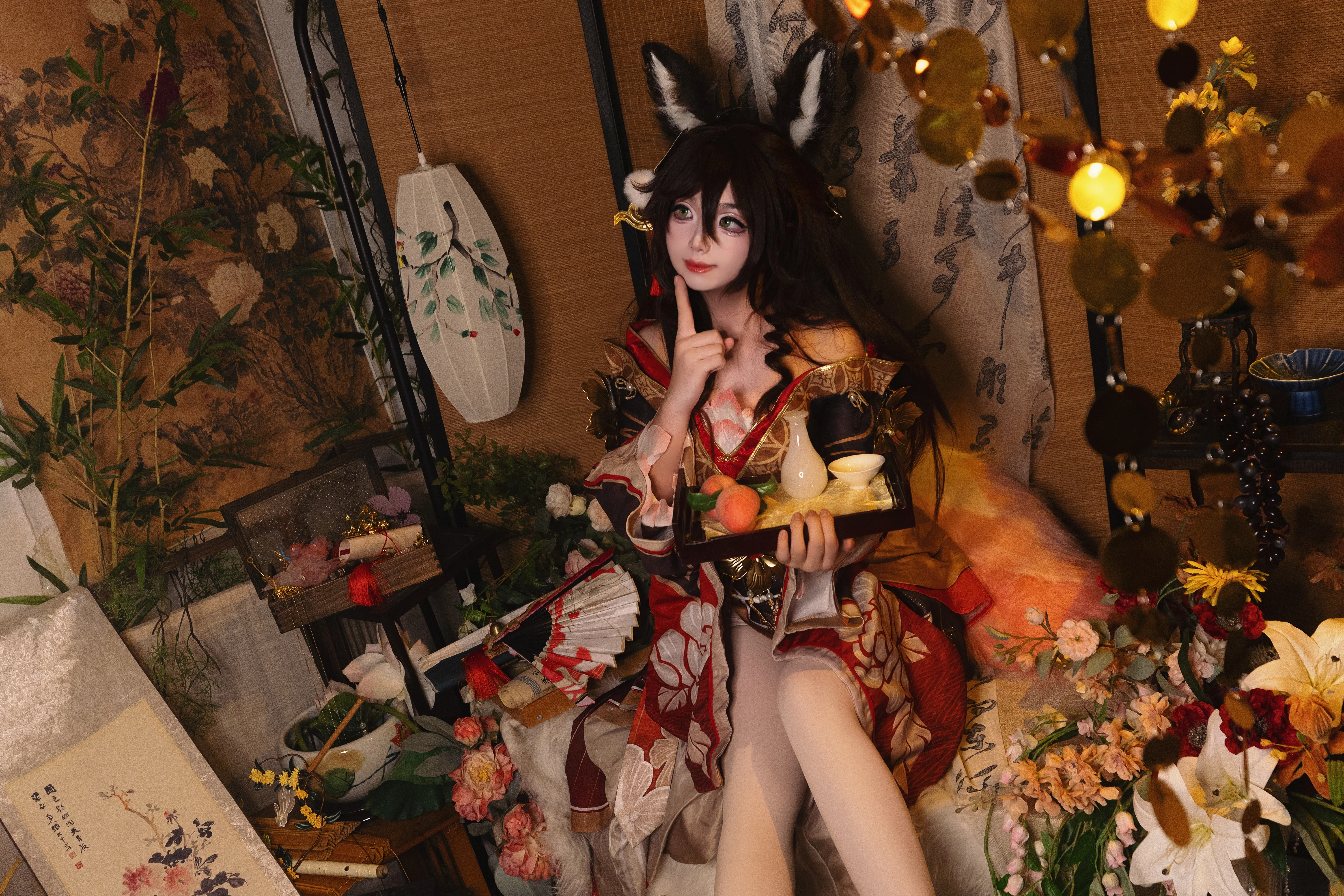【崩坏星穹铁道忘归人cos】竹影花灯下的狐尾与微醺时刻