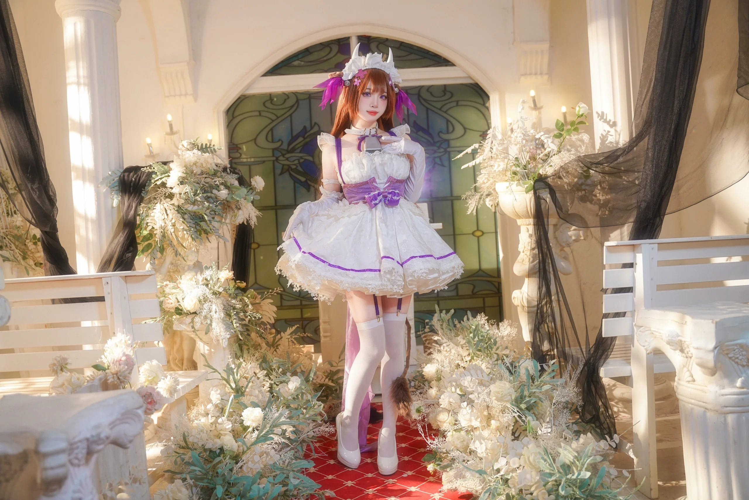 【樫野cos】碧蓝航线中的优雅女仆，白色与紫色的邂逅