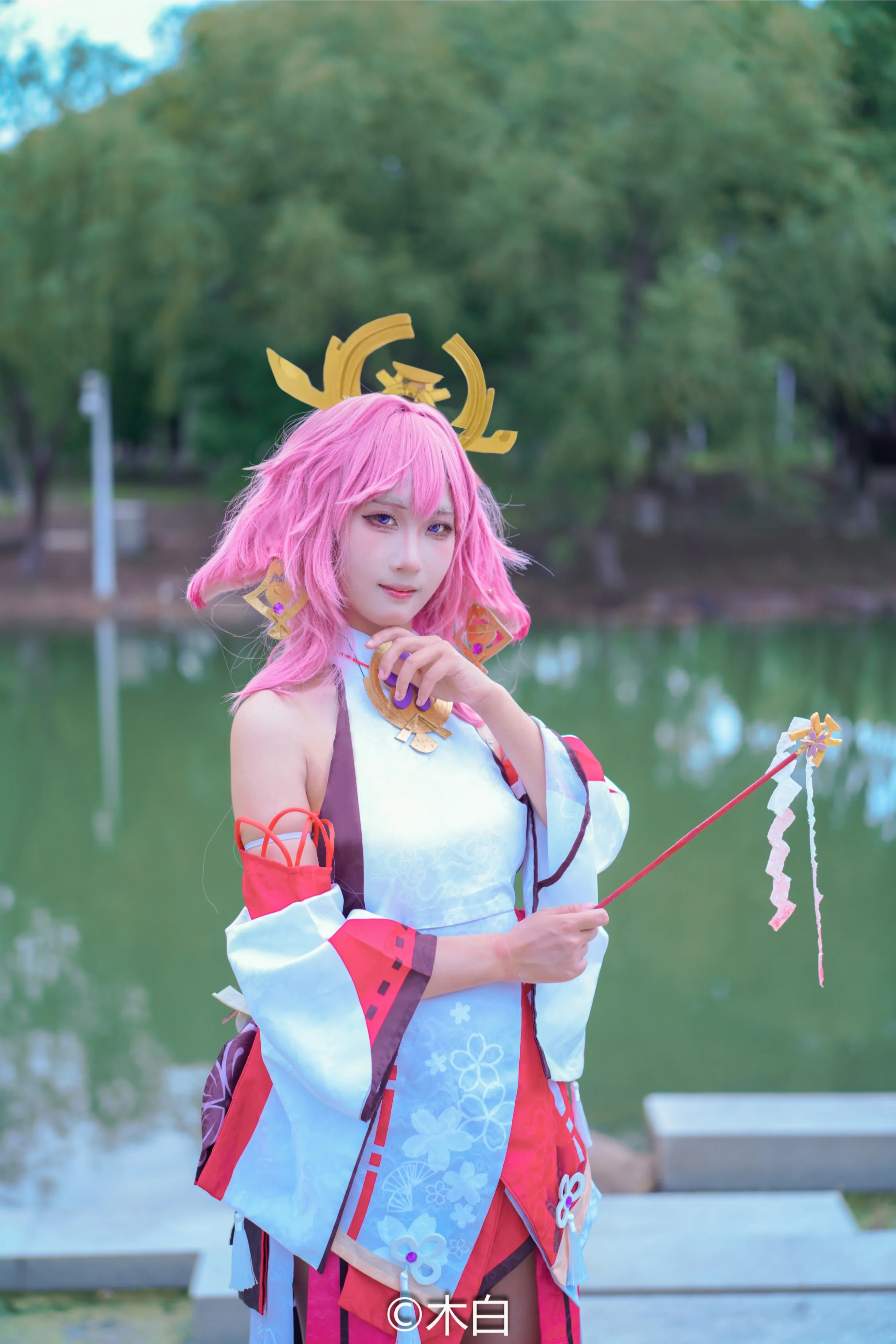 【八重神子cos】盛夏里的雷光，原神角色正片分享 - 第 4 张