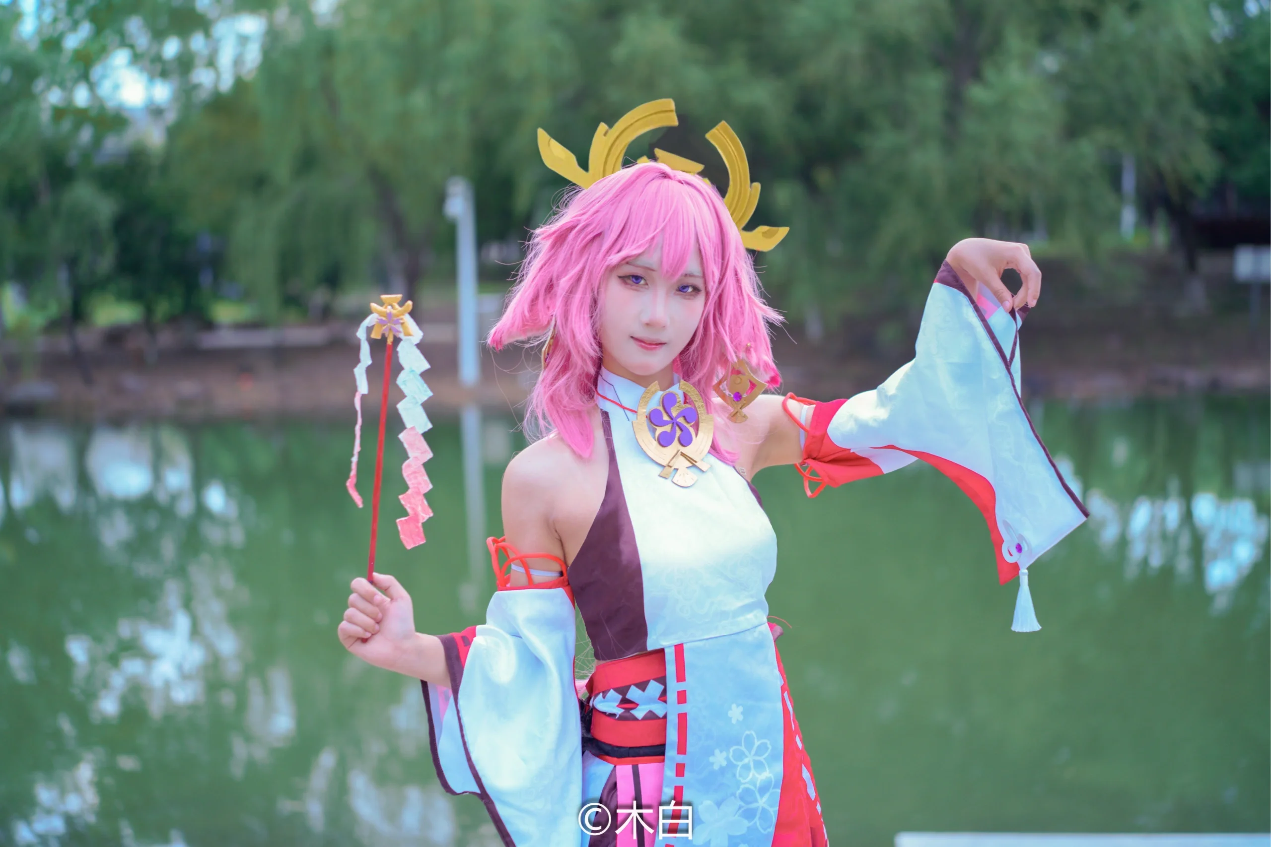 【八重神子cos】盛夏里的雷光，原神角色正片分享 - 第 5 张