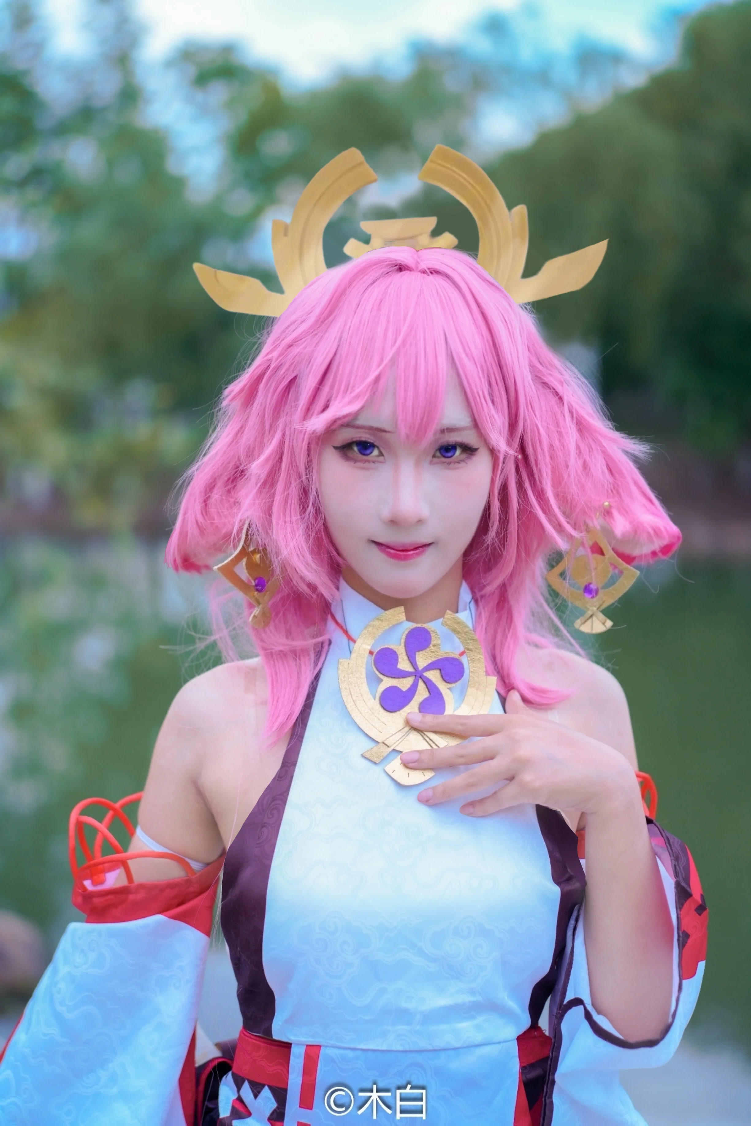 【八重神子cos】盛夏里的雷光，原神角色正片分享 - 第 7 张