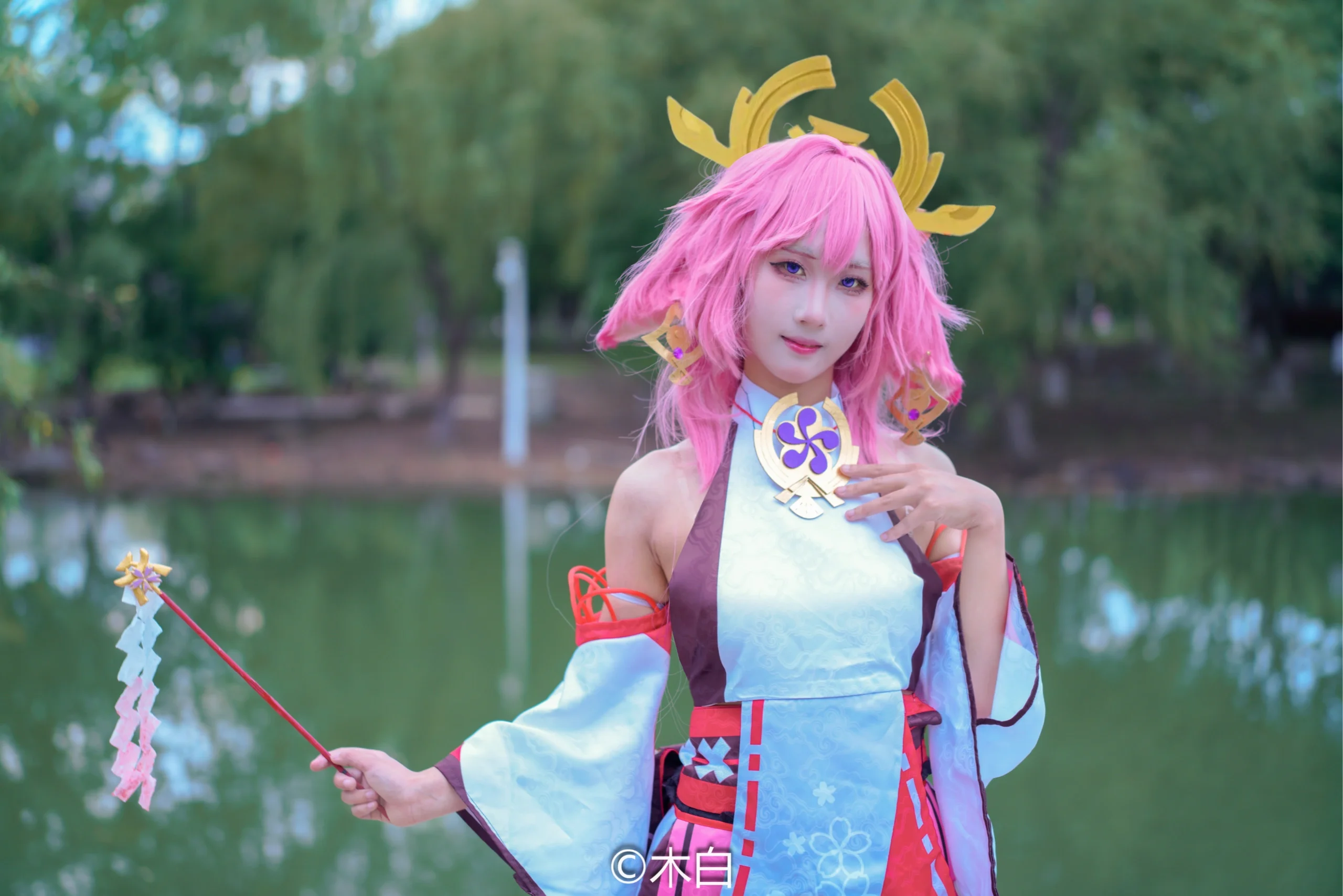 【八重神子cos】盛夏里的雷光，原神角色正片分享 - 第 8 张
