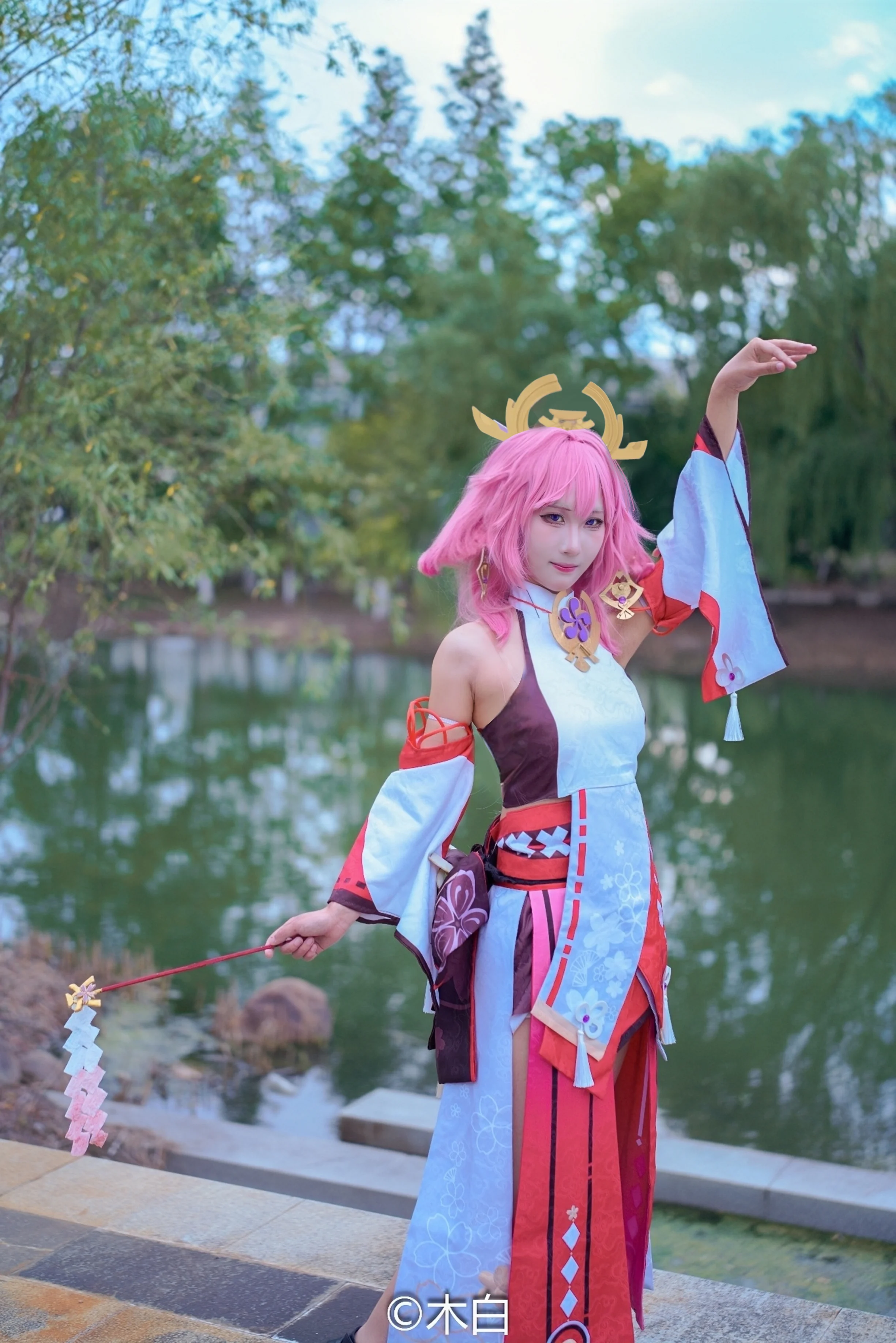 【八重神子cos】盛夏里的雷光，原神角色正片分享 - 第 9 张