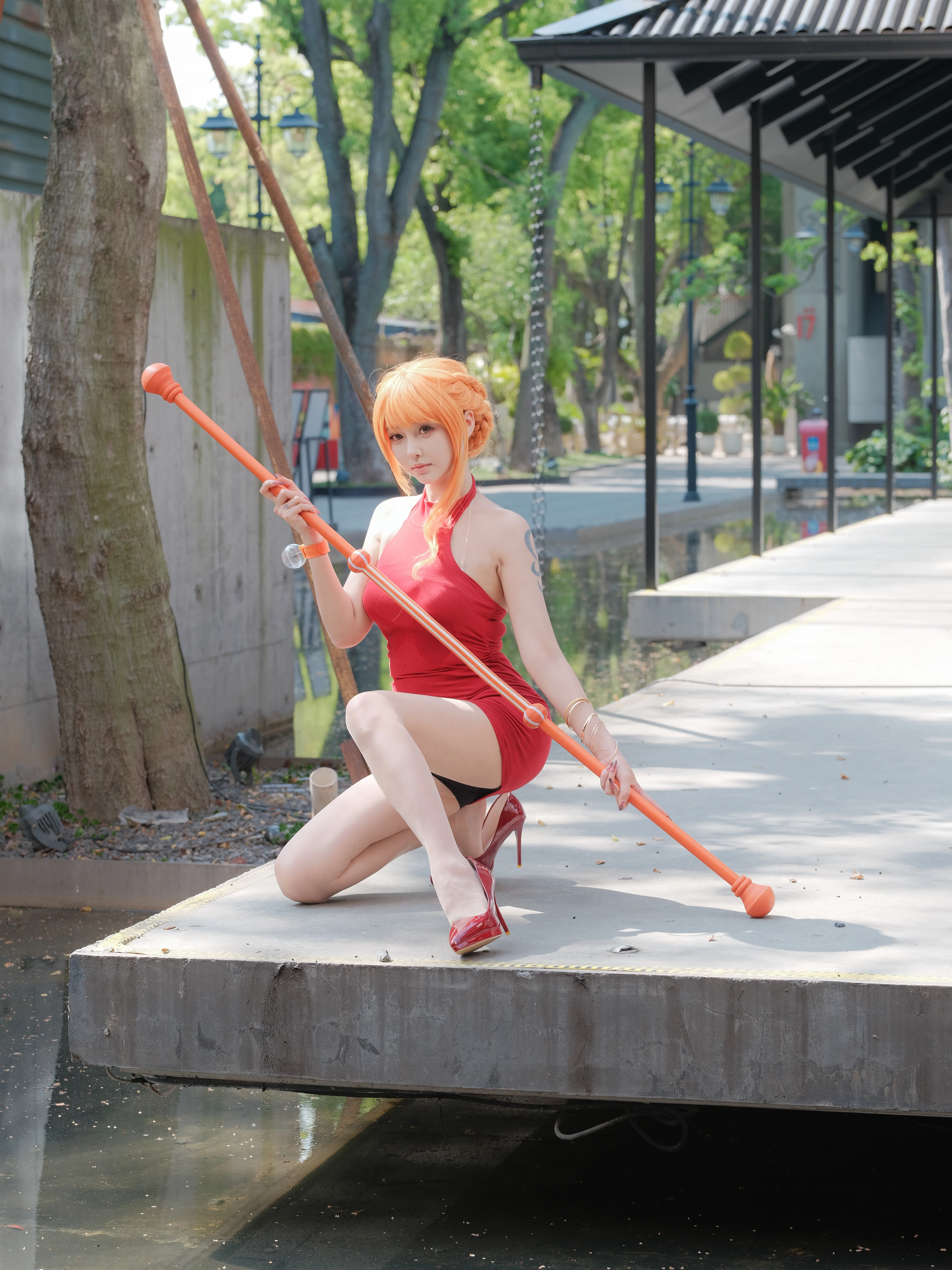 【娜美cos】海贼王私设，红裙与落日橘的假日 - 第 5 张