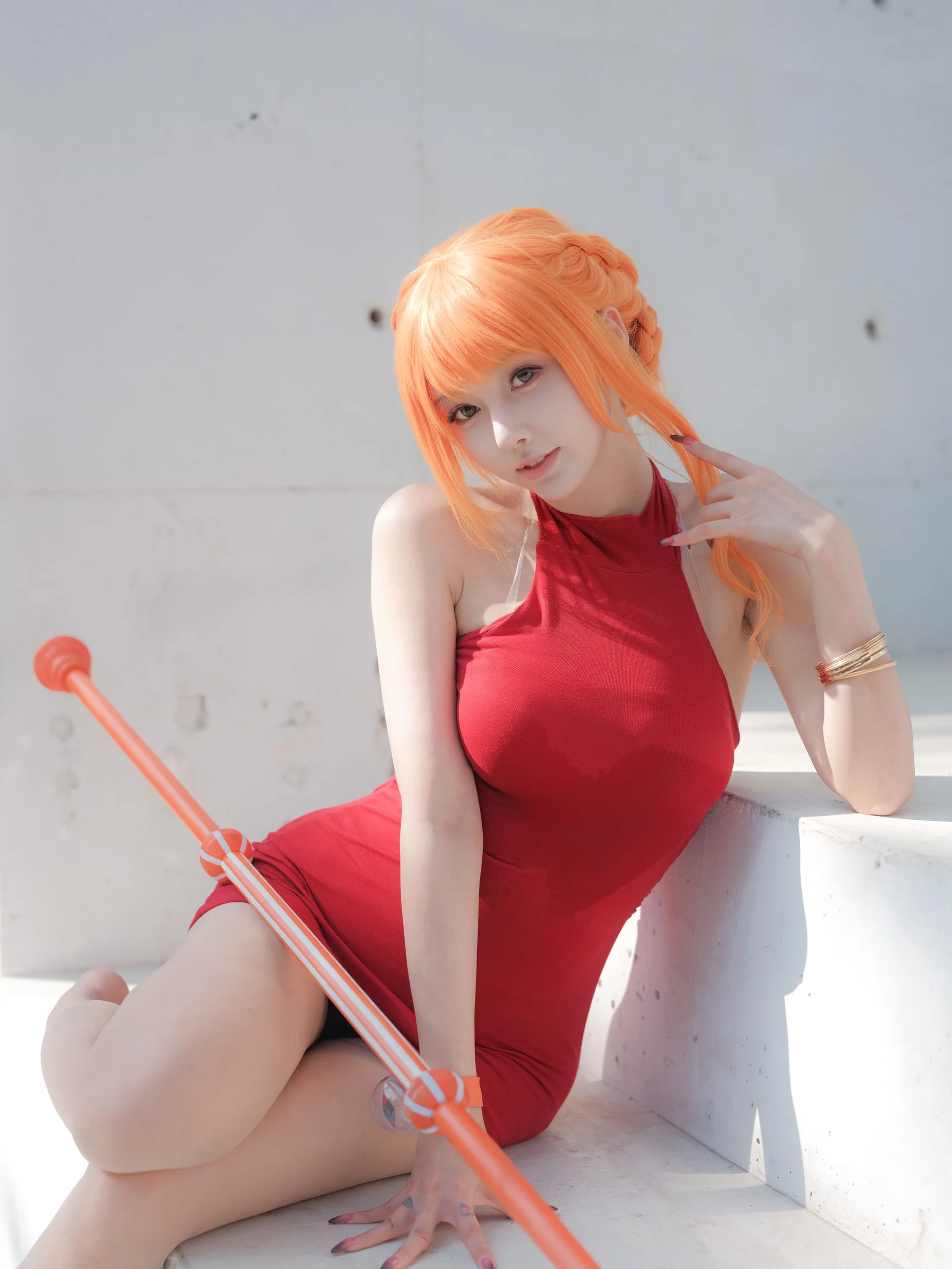 【娜美cos】海贼王蛋糕岛的红裙漫步 - 第 1 张