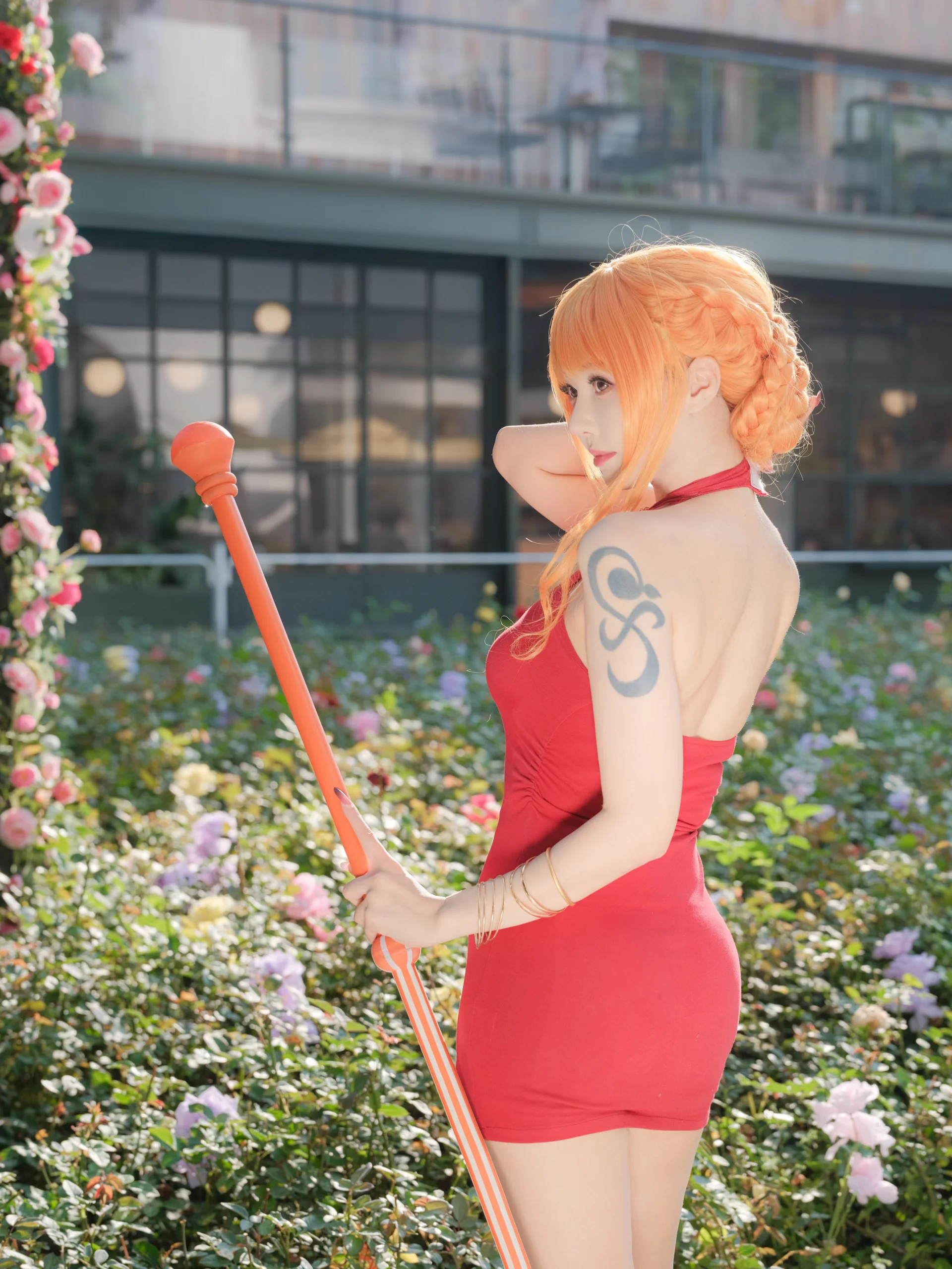 【娜美cos】海贼王蛋糕岛的红裙漫步 - 第 4 张