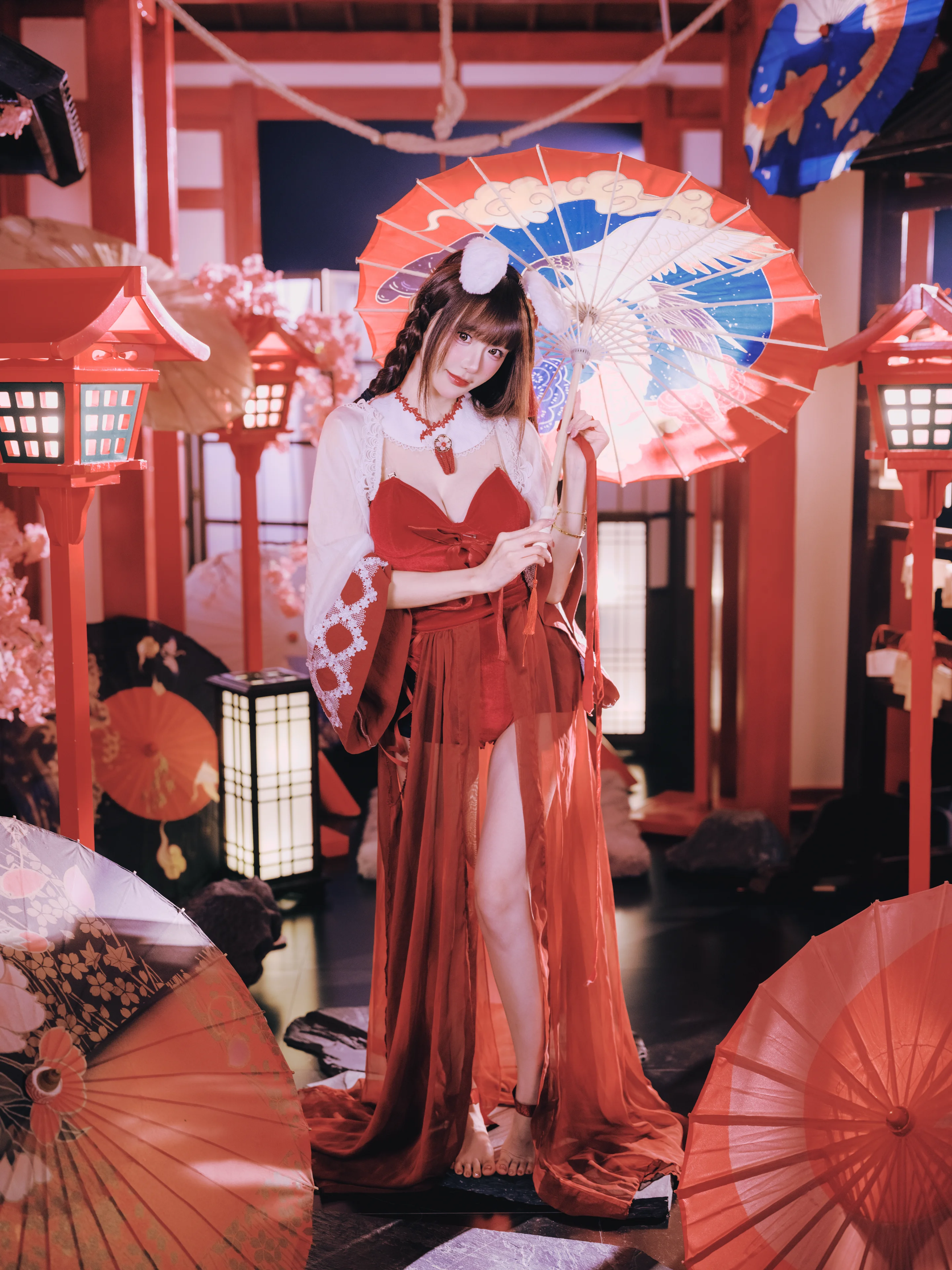 【小奶童cos】碧蓝航线，红白和风神社下的宿命感 - 第 5 张