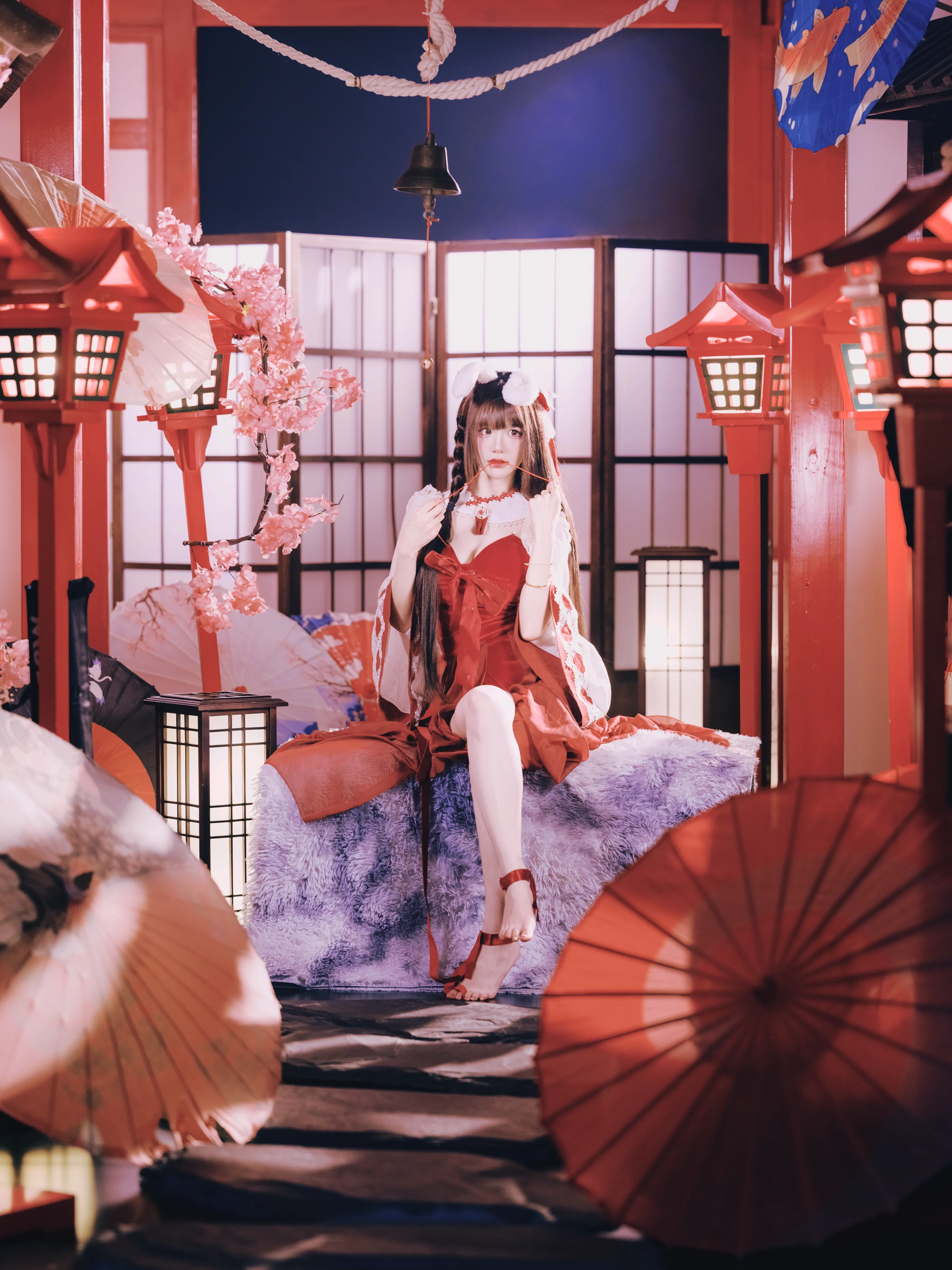 【小奶童cos】碧蓝航线，红白和风神社下的宿命感 - 第 6 张