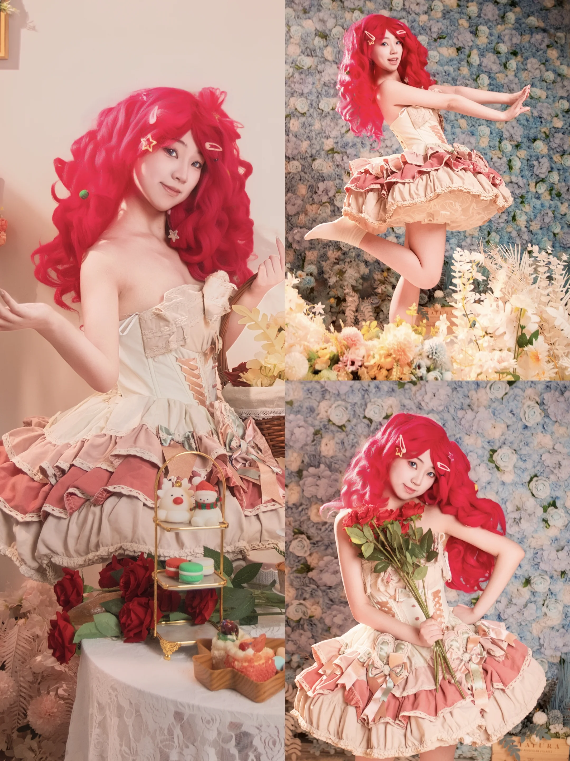 【碧琪cos】小马宝莉里的粉红派对因子，用红发与笑容点亮下午茶 - 第 1 张