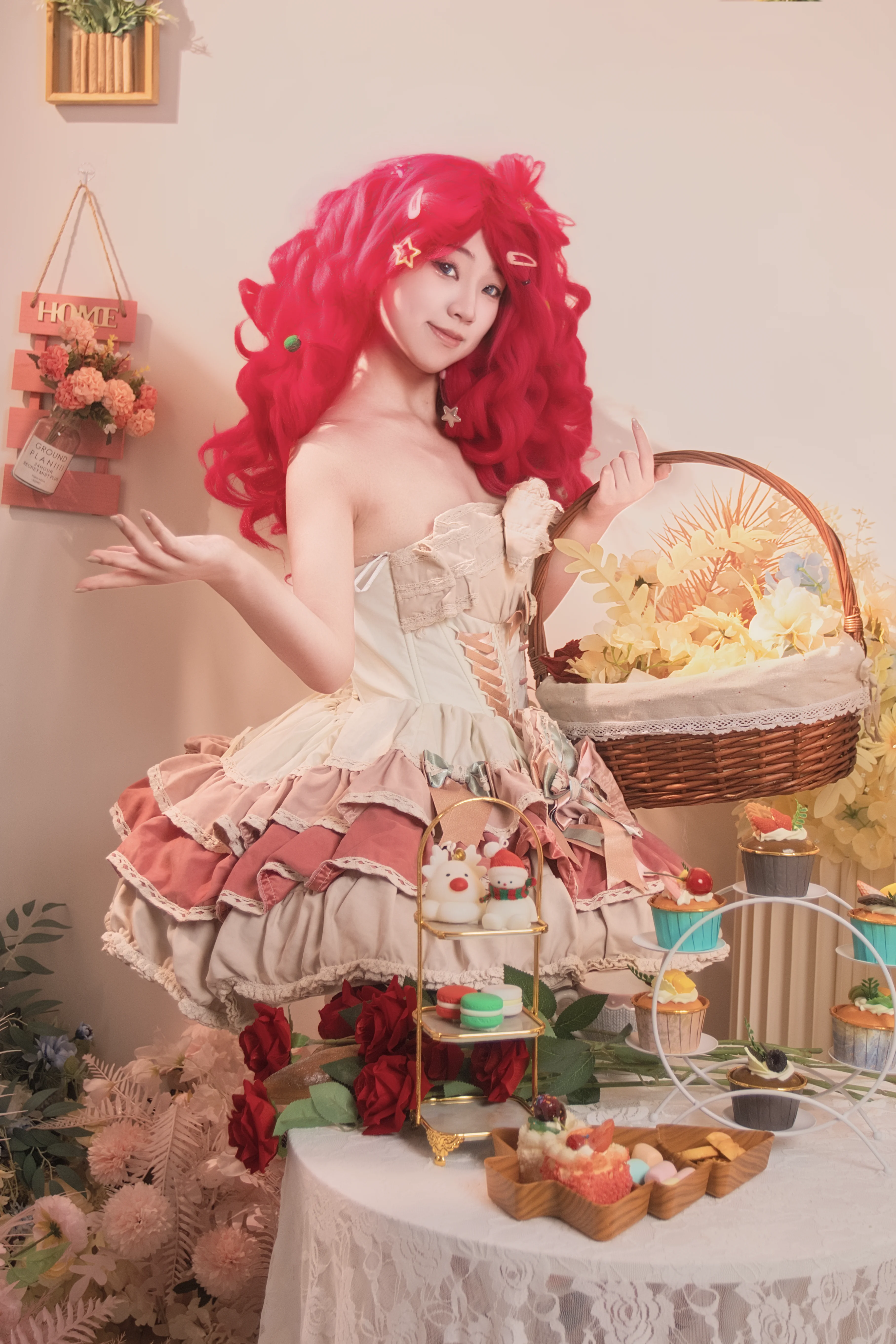 【碧琪cos】小马宝莉里的粉红派对因子，用红发与笑容点亮下午茶 - 第 2 张