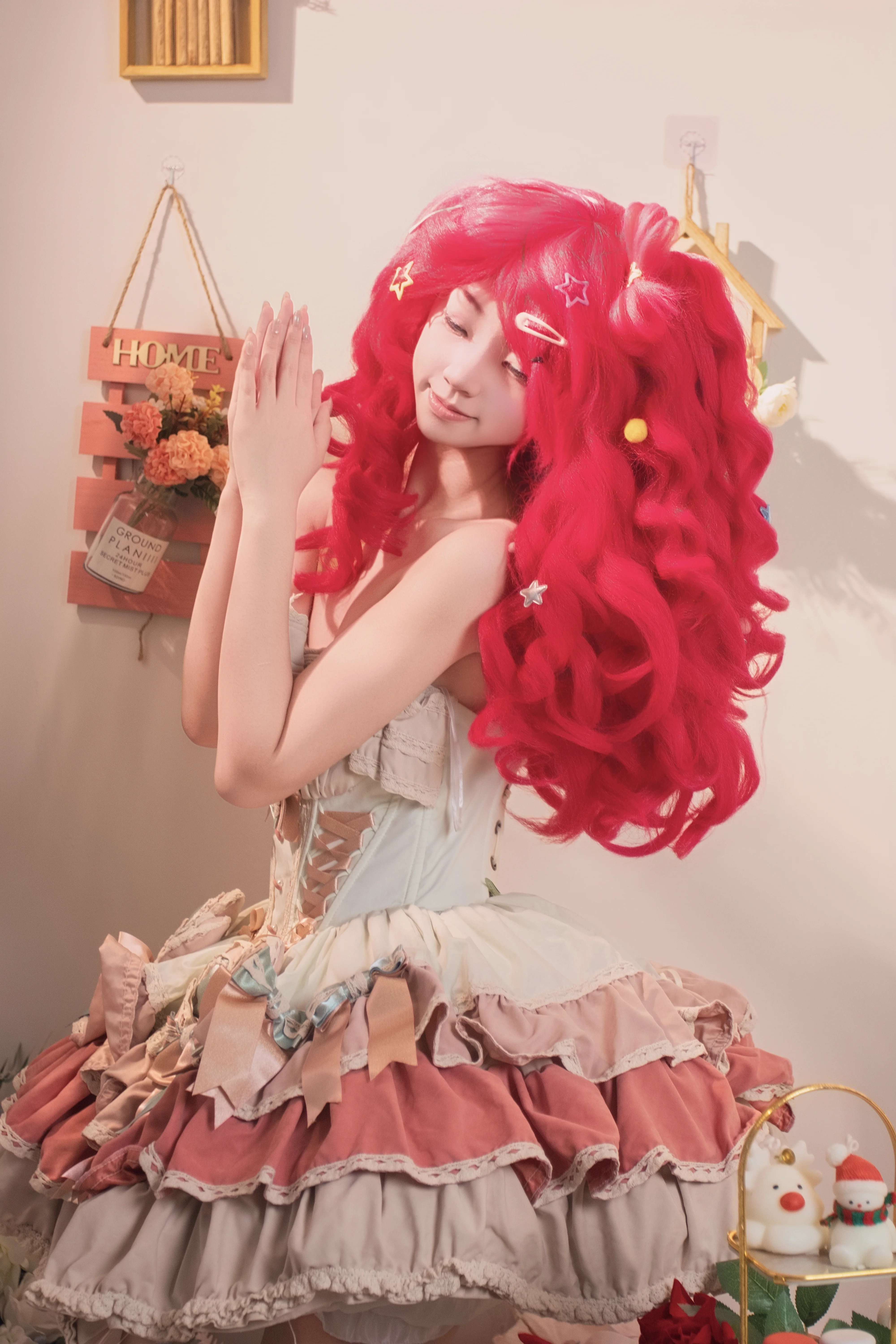 【碧琪cos】小马宝莉里的粉红派对因子，用红发与笑容点亮下午茶 - 第 4 张