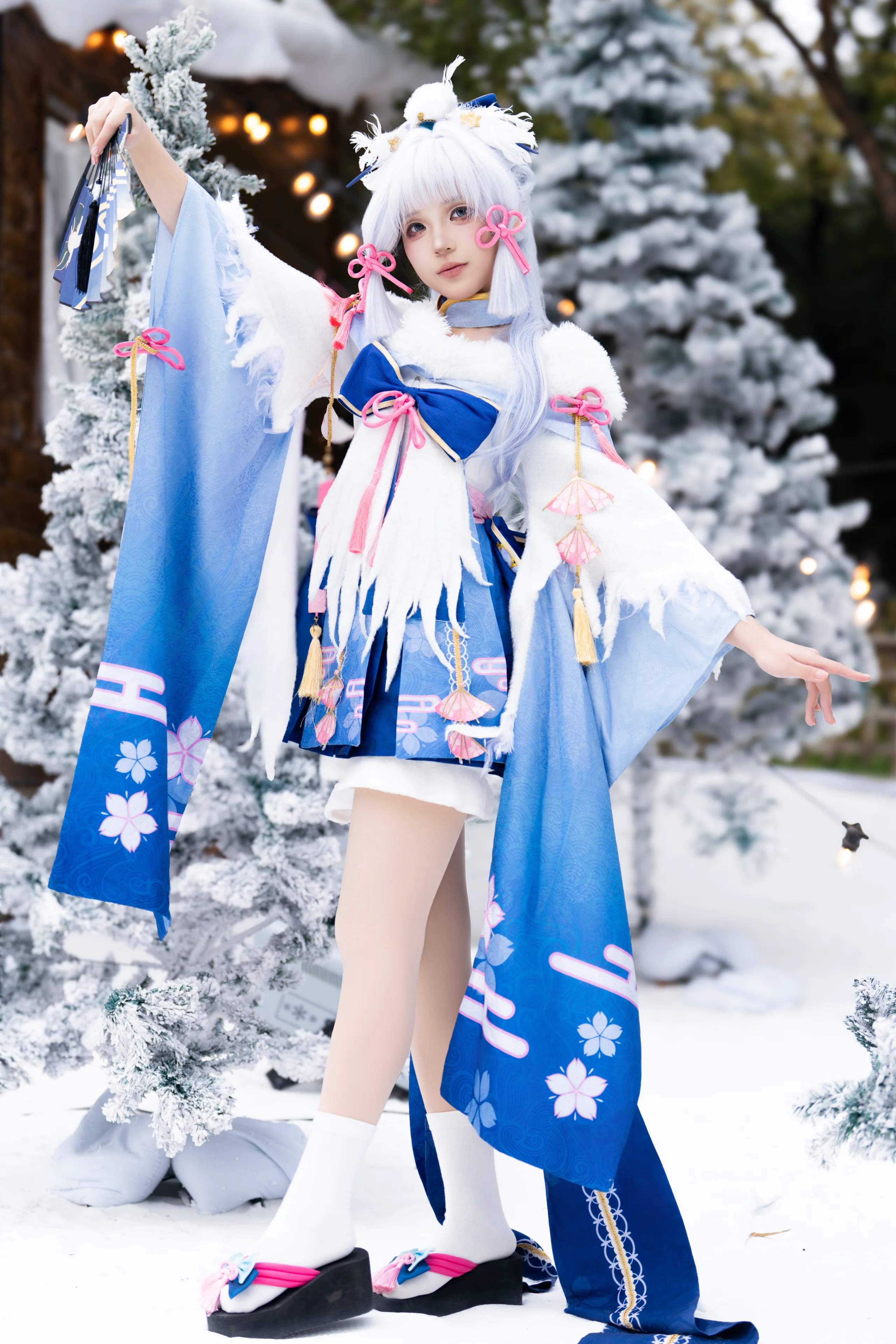 【神里绫华cos】实景雪地里的和风冬装演绎 - 第 2 张