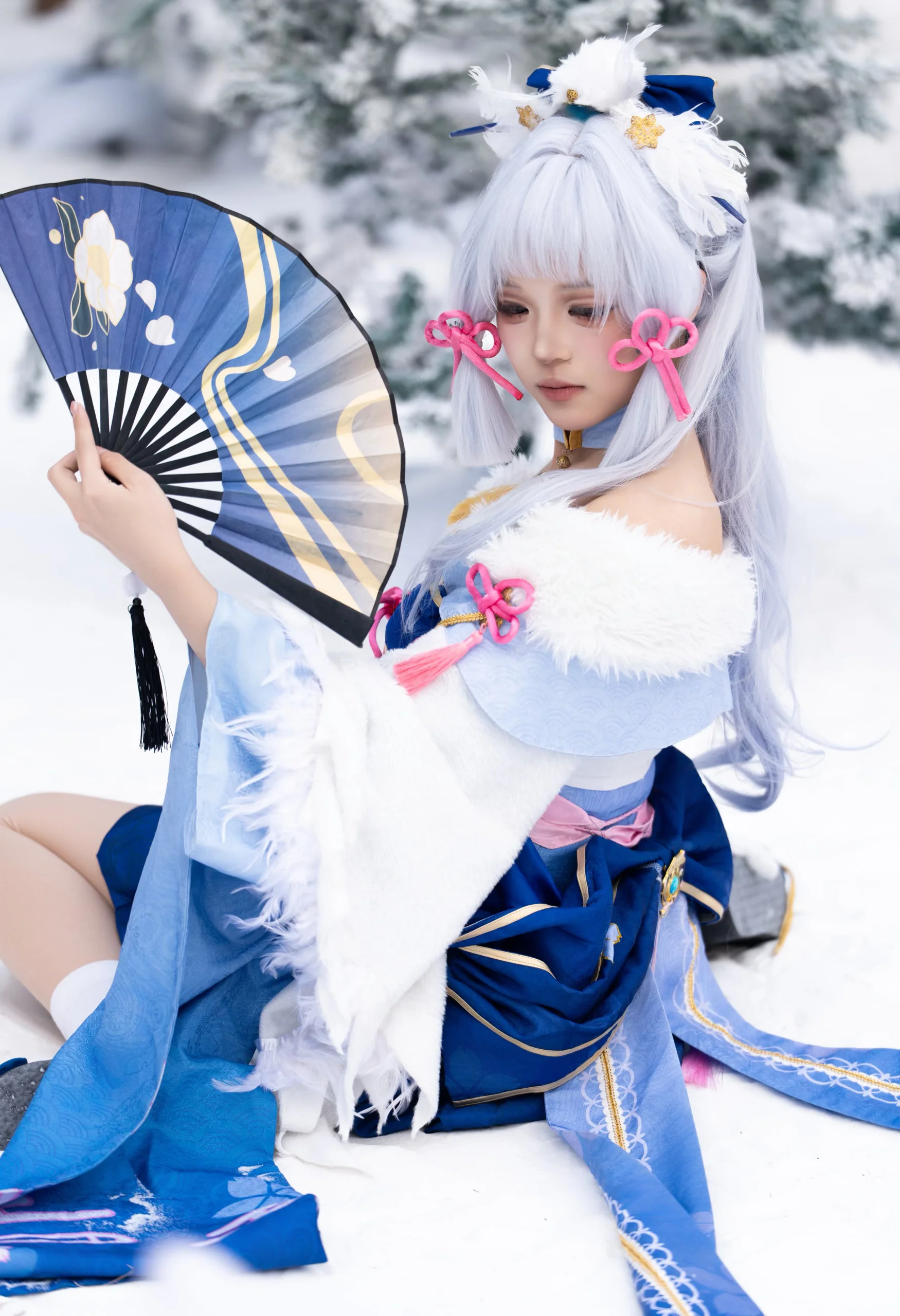 【神里绫华cos】实景雪地里的和风冬装演绎 - 第 3 张