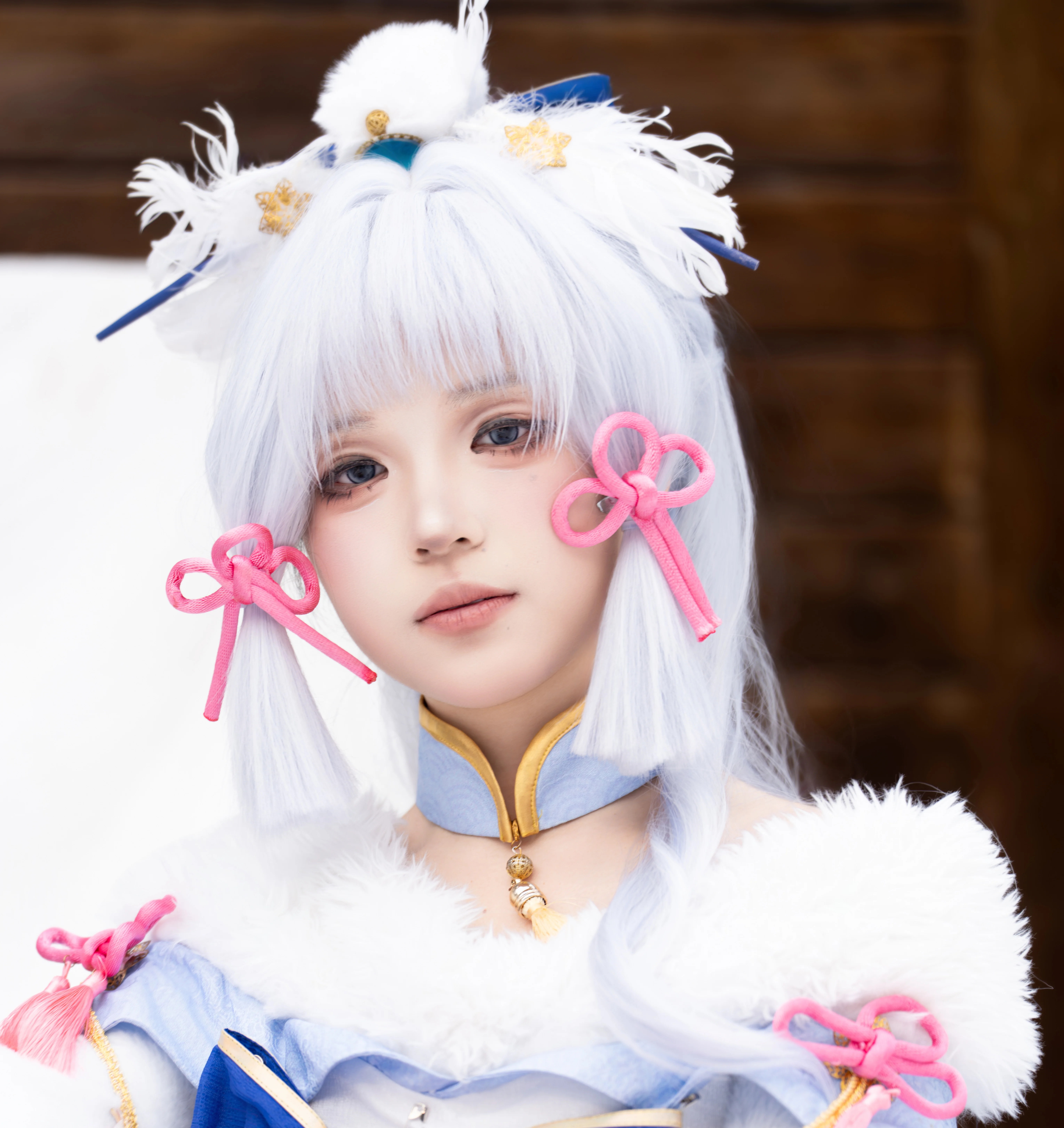 【神里绫华cos】实景雪地里的和风冬装演绎 - 第 4 张