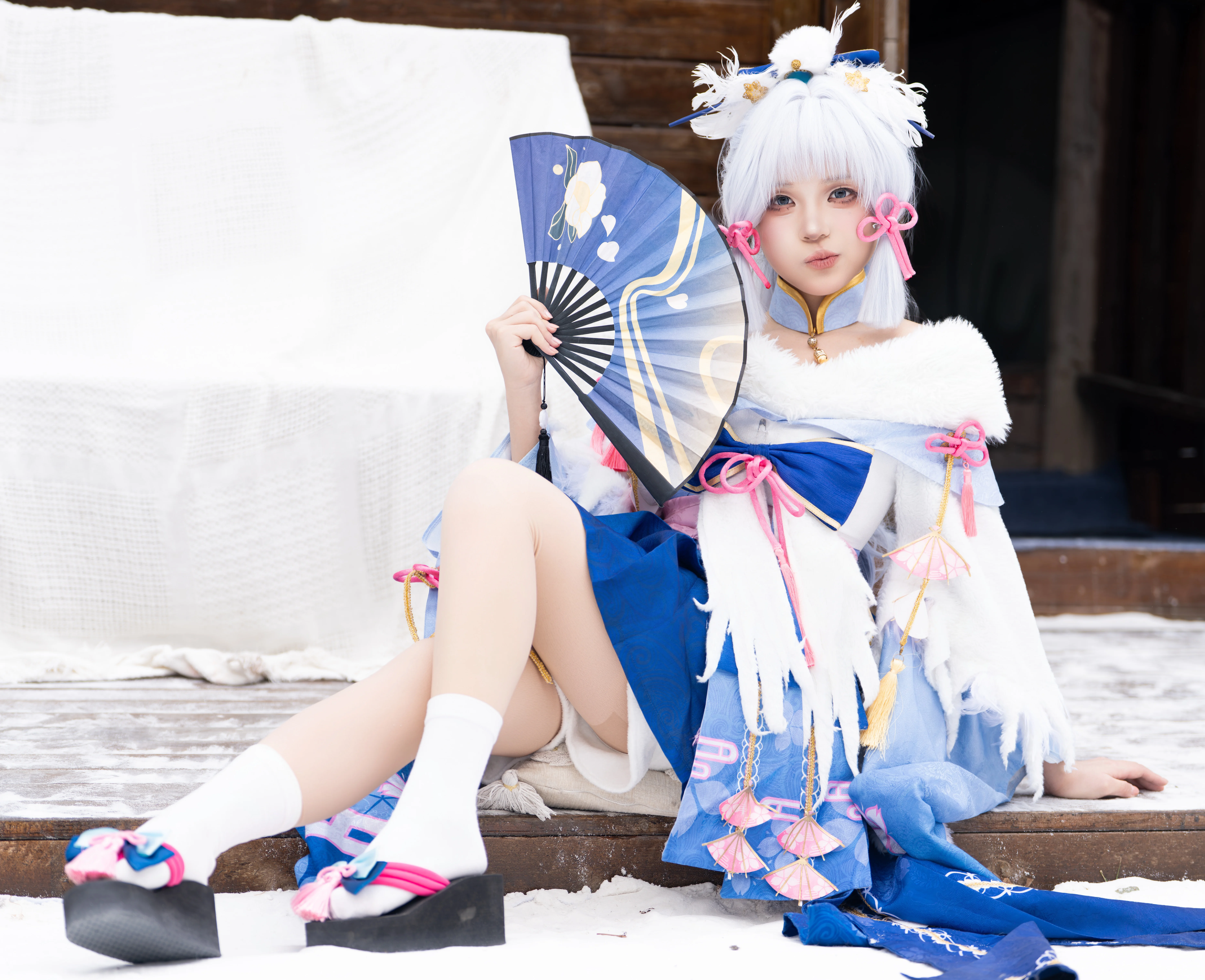 【神里绫华cos】实景雪地里的和风冬装演绎 - 第 5 张