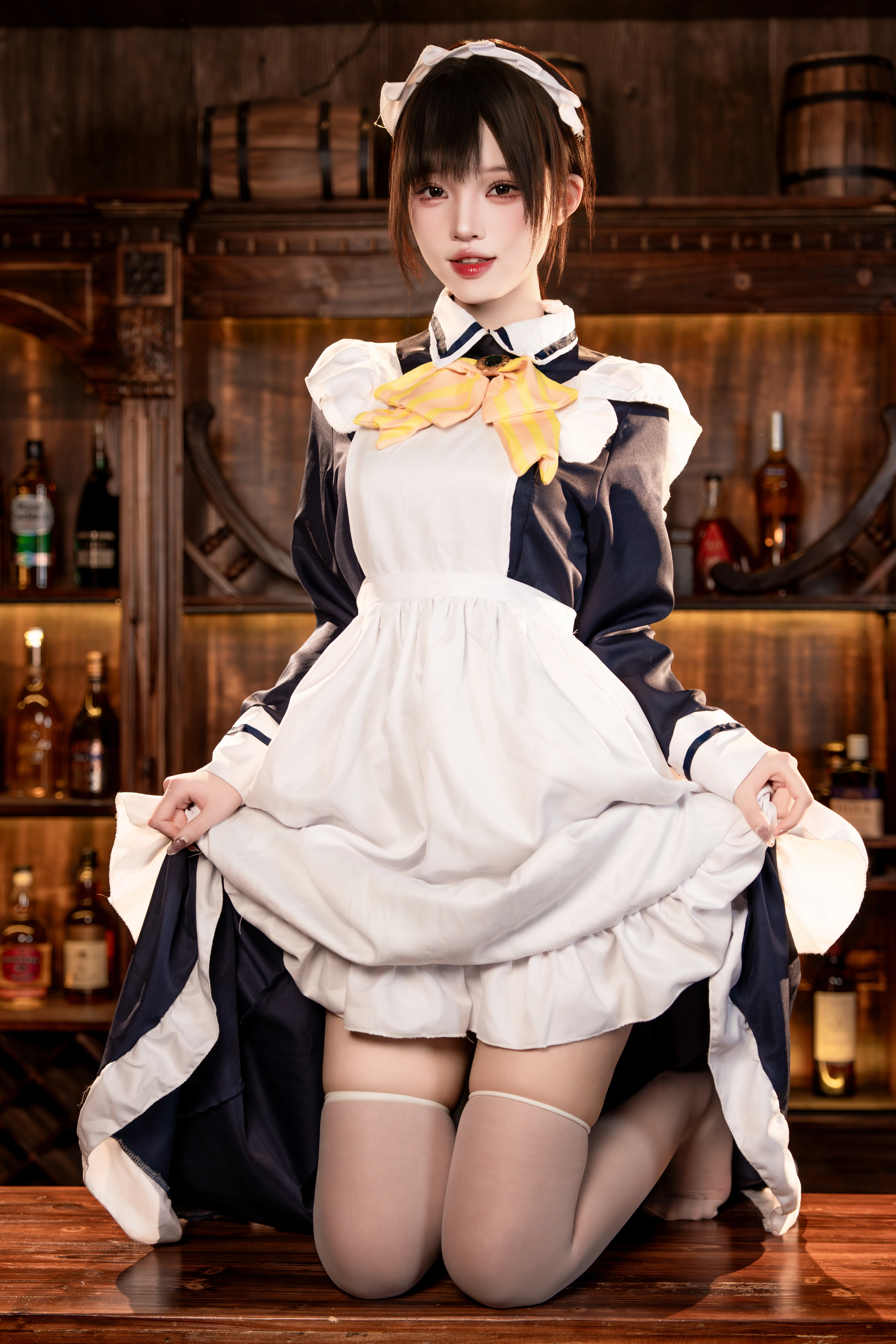 【四季夏目cos】柚子社那套复古酒馆女仆装，展现优雅氛围 - 第 2 张