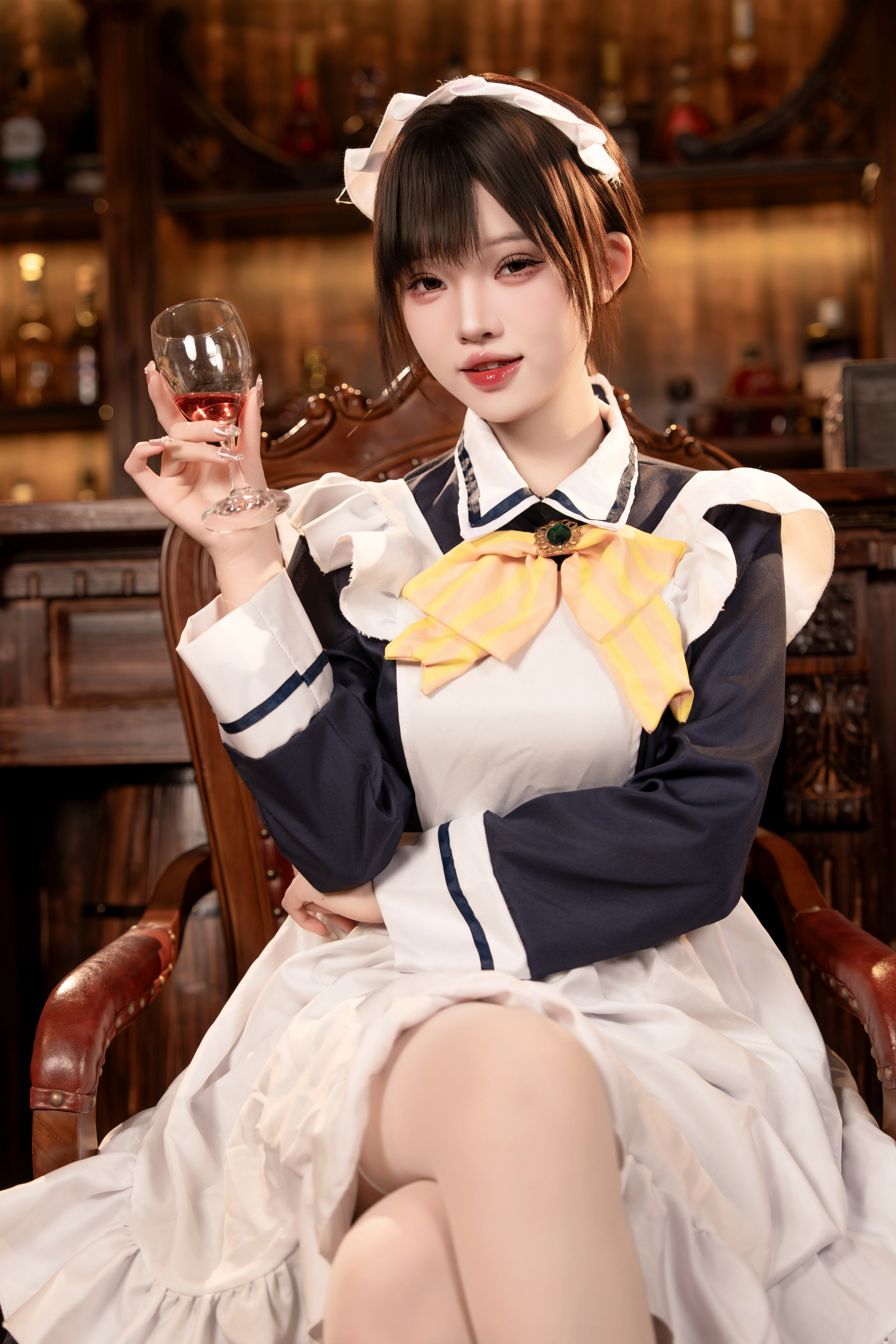 【四季夏目cos】柚子社那套复古酒馆女仆装，展现优雅氛围 - 第 3 张