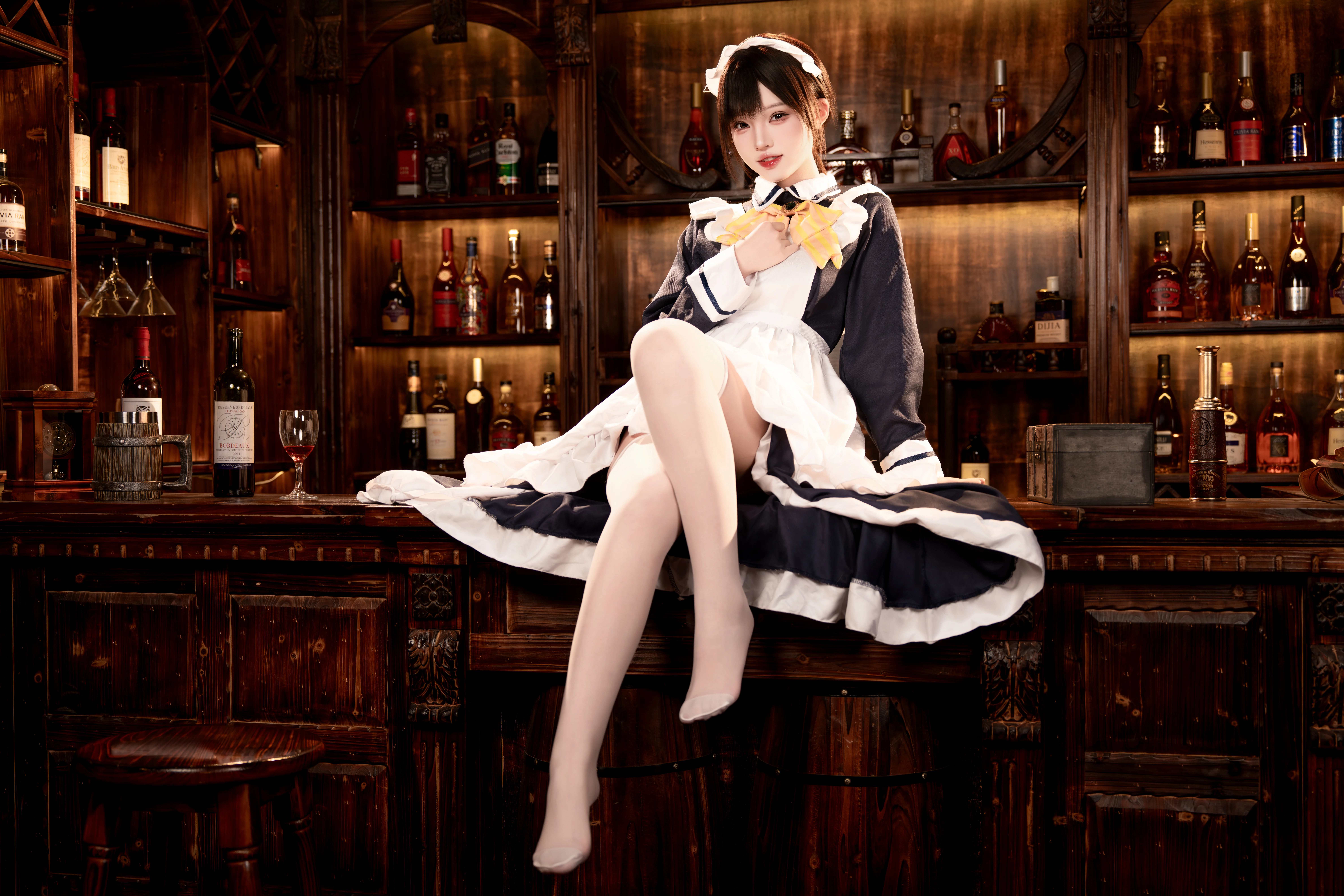 【四季夏目cos】柚子社那套复古酒馆女仆装，展现优雅氛围 - 第 6 张