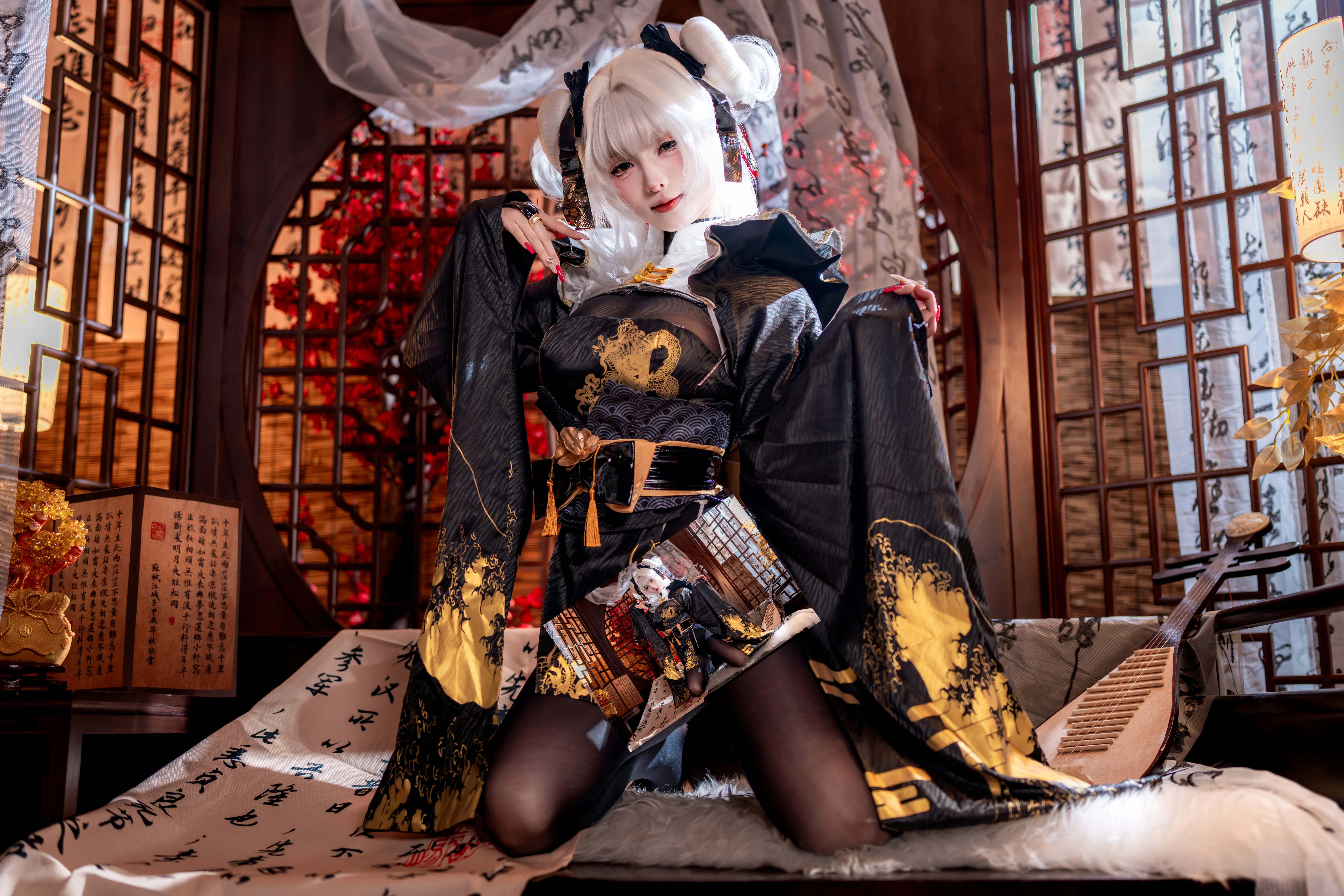 【布兰儿cos】胜利女神的风采，黑与金的华丽交汇 - 第 2 张
